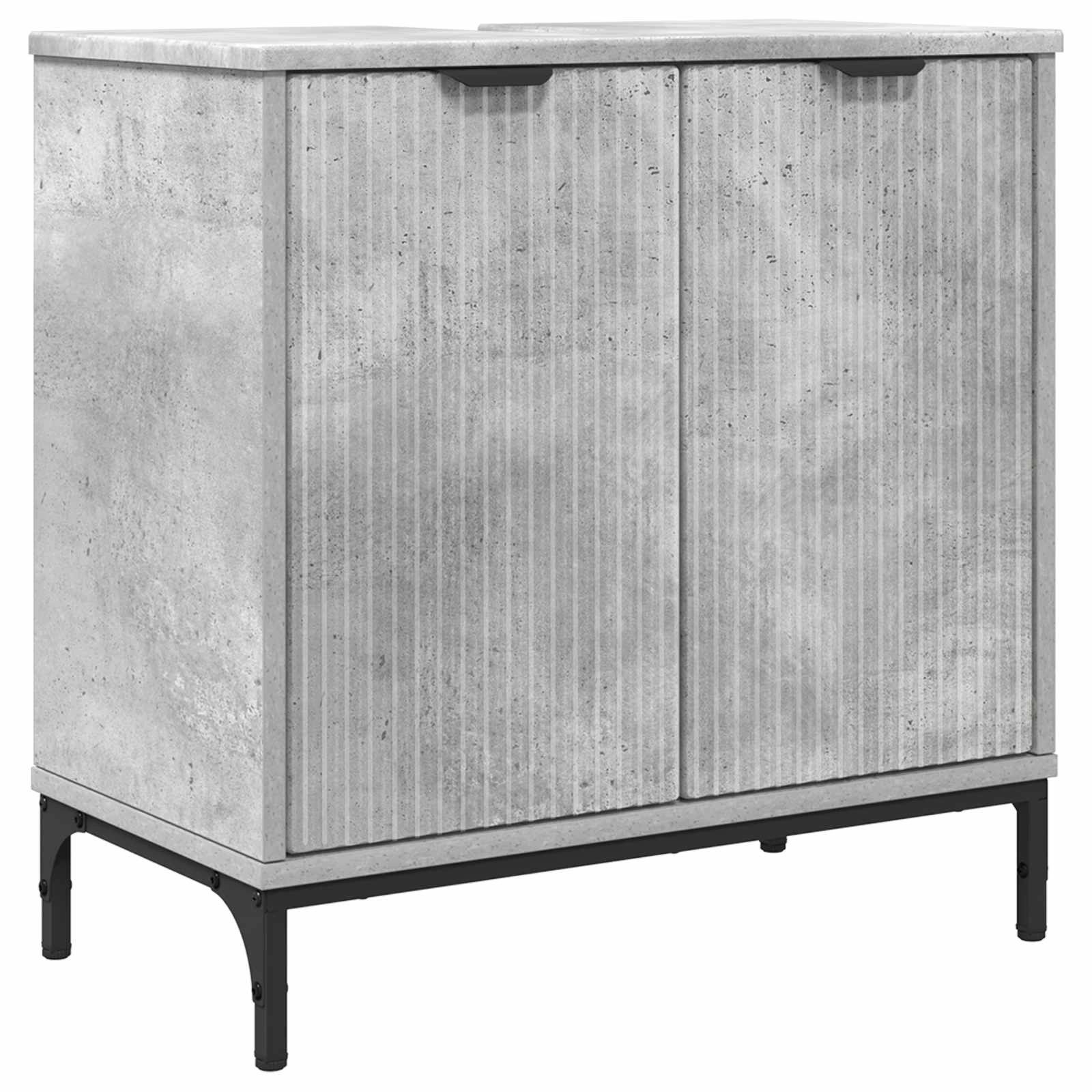 vidaXL Badezimmerspiegelschrank Waschbeckenschrank Beton Grau 60,5 x 33,5 x 61 cm Holzwerkstoff (1-St)