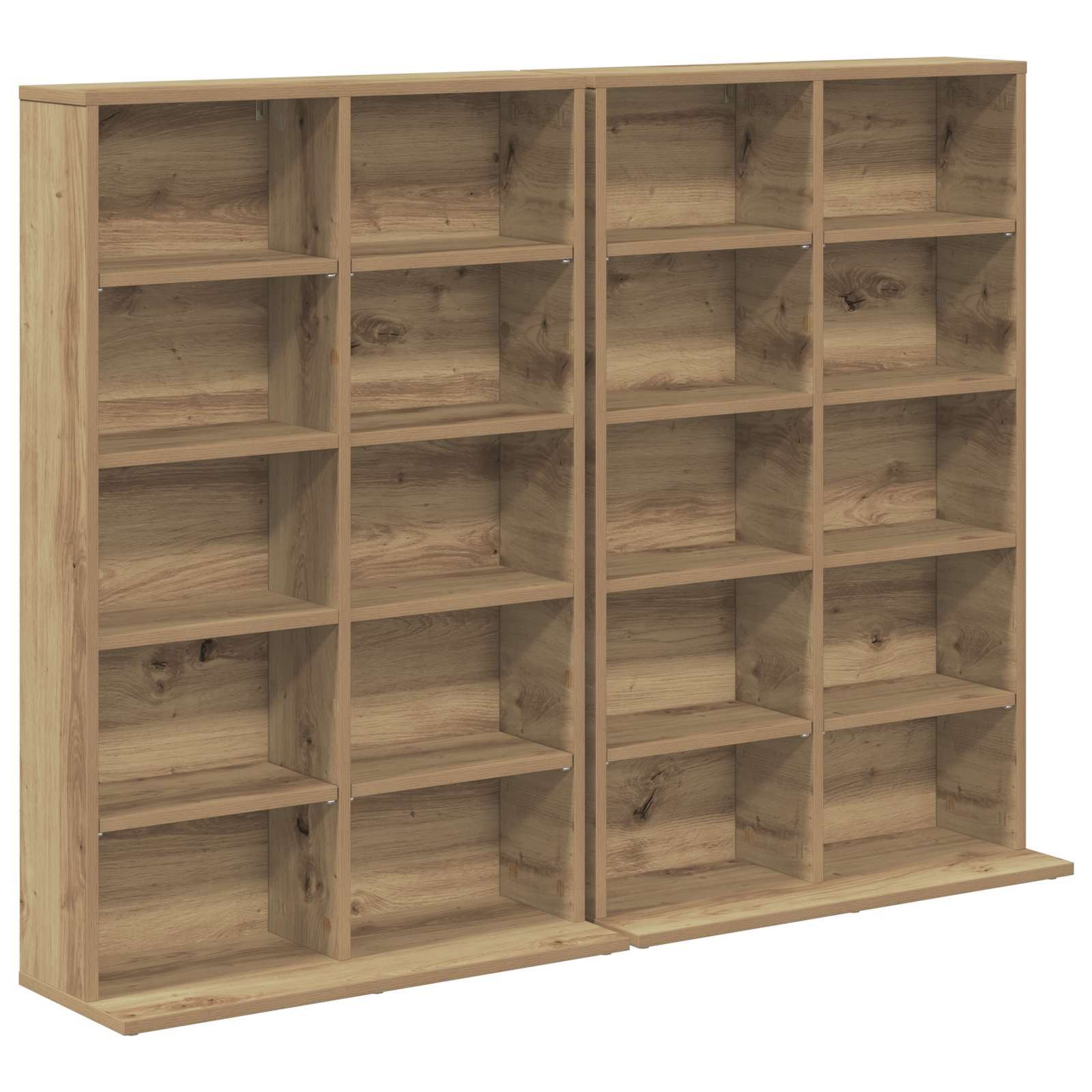 vidaXL Schranksystem CD Regal 2 Stk. Artisan-Eiche 65 x 23,5 x 97,5 cm Holzwerkstoff (2-St)