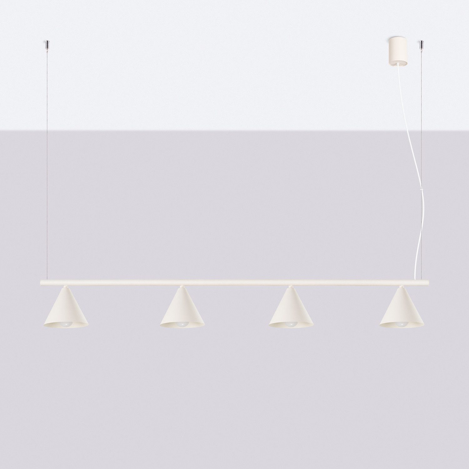 SOLLUX lighting Kronleuchter Kronleuchter NOX 4L beige, Nicht enthalten