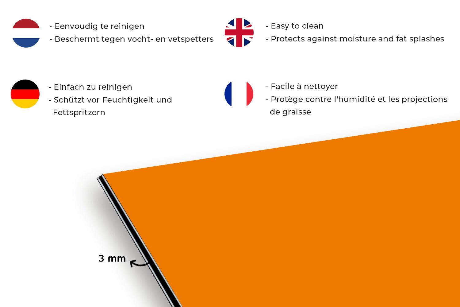 Farbe, (1-tlg), Jahreszeiten - Wandschutz, - Schmutzflecken für Orange Küchenrückwand MuchoWow und 60x30 Fett gegen cm, Herbst - Küchen