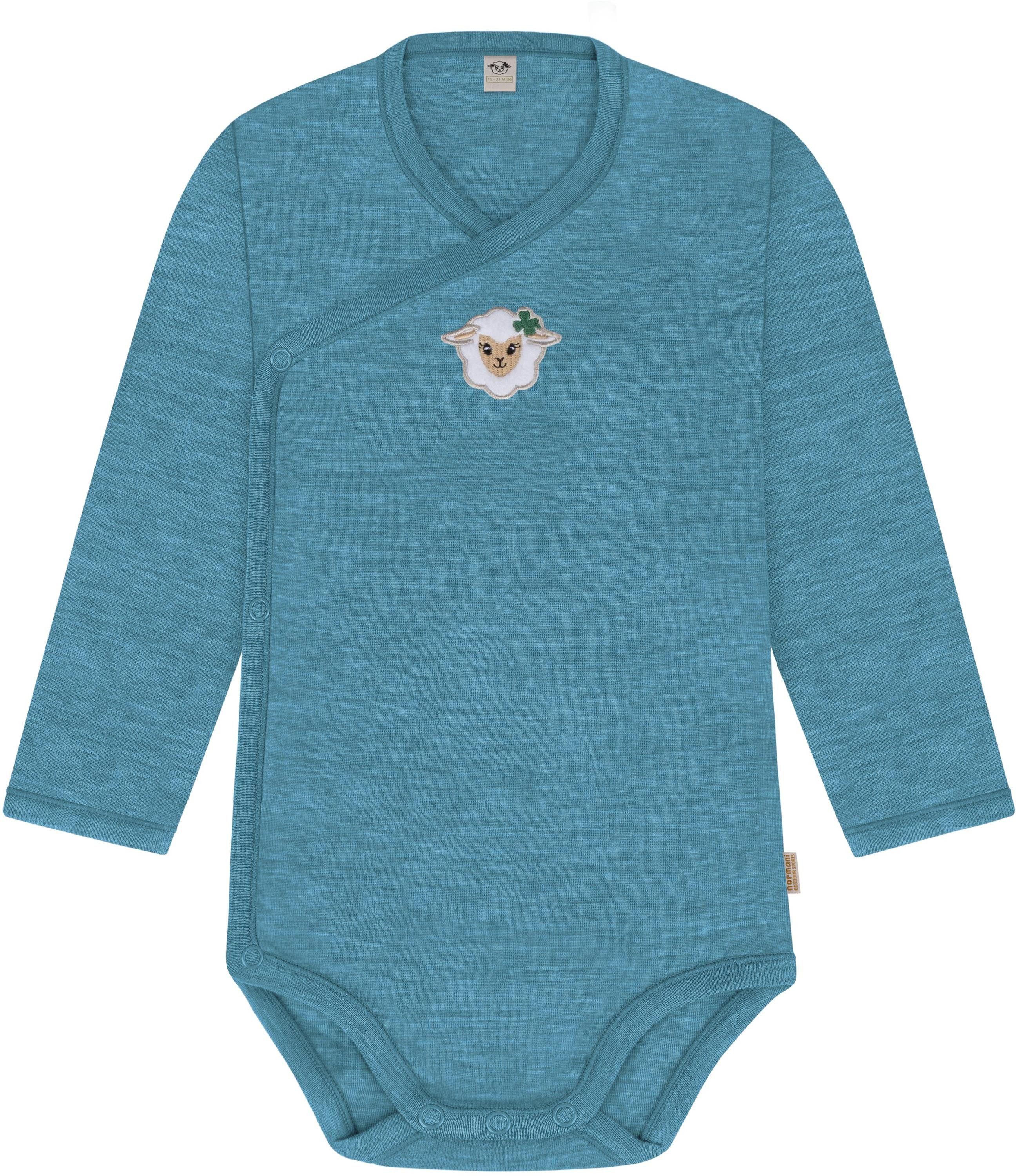 Langarmwickelbody Merino Baby-Body langärmeliger Wickelbody