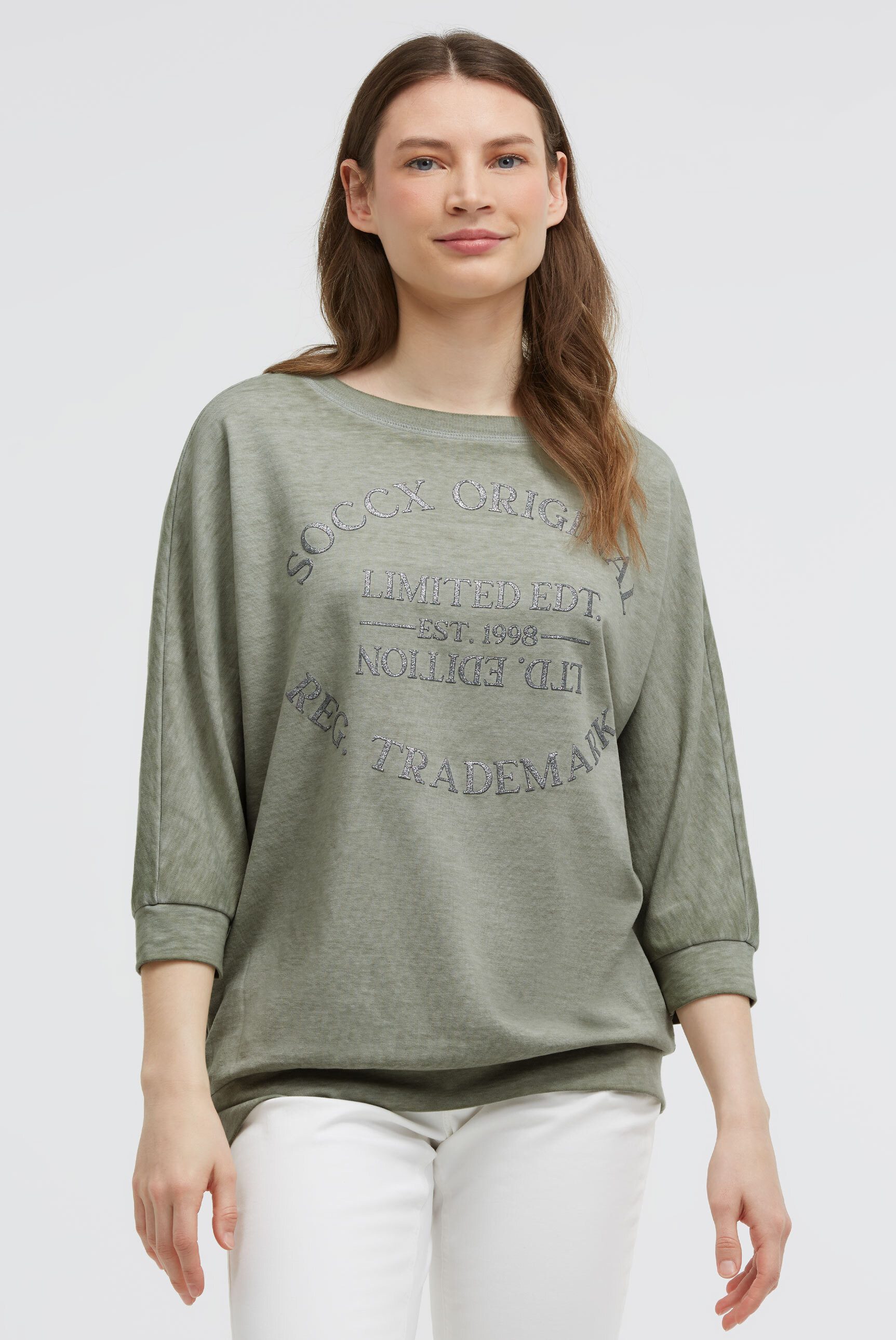 SOCCX Sweater mit Fledermausärmeln