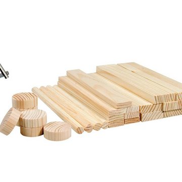 Pebaro Bastelnaturmaterial Holzbauset inkl. Werkzeuge