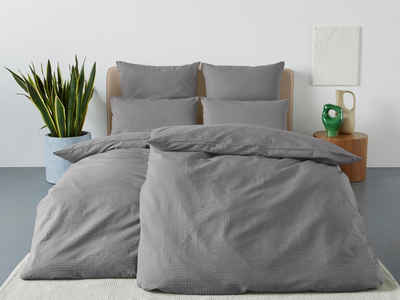 Bettwäsche Sari2 in Gr. 135x200 oder 155x220 cm, andas, Seersucker, 2 teilig, aus Baumwolle, uni Постельное белье in Seersucker Qualität ideal für Sommer