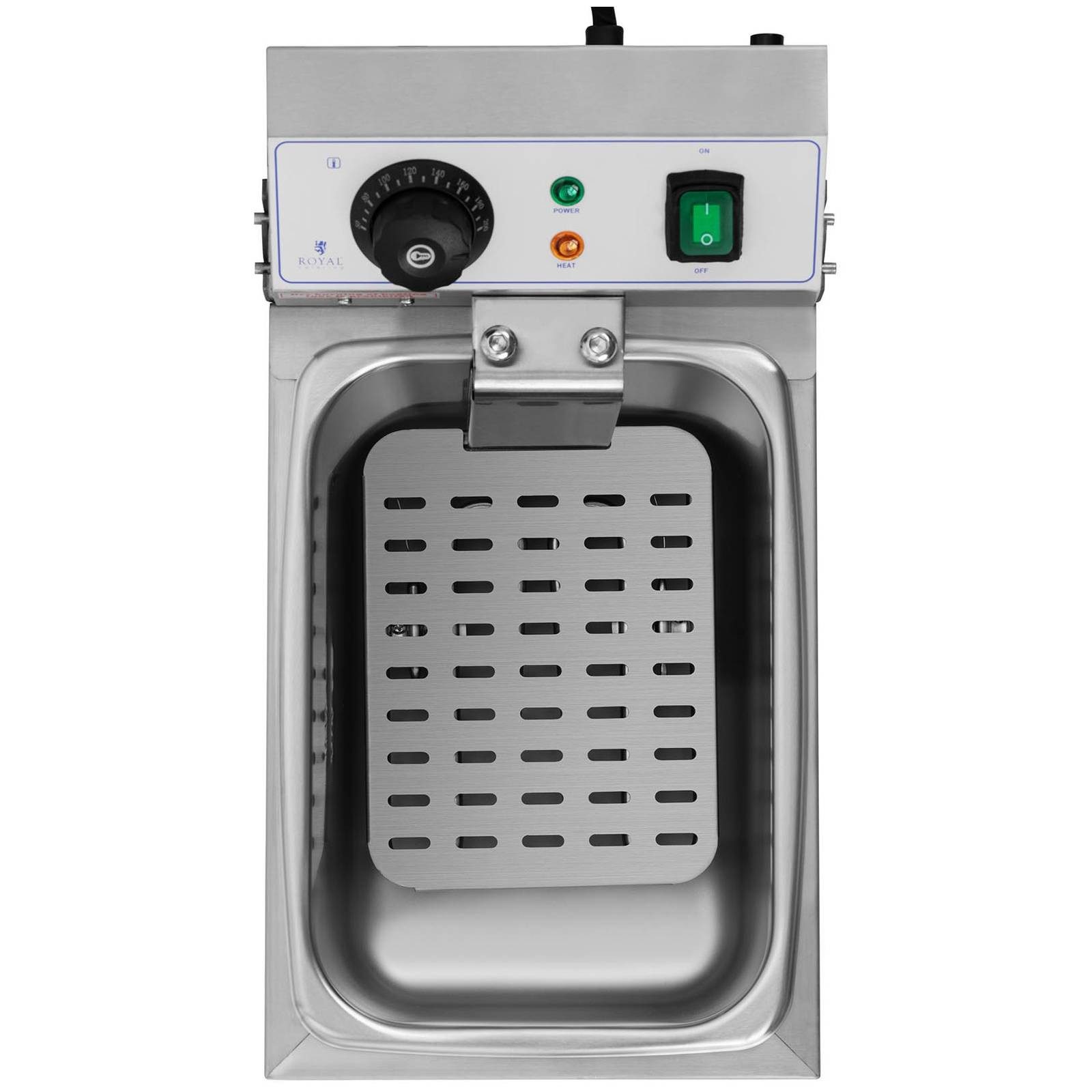 Royal Catering Fritteuse RCEF 08EB, 3200 W, 8 L Edelstahl 230 V Kaltzone Gastronomie