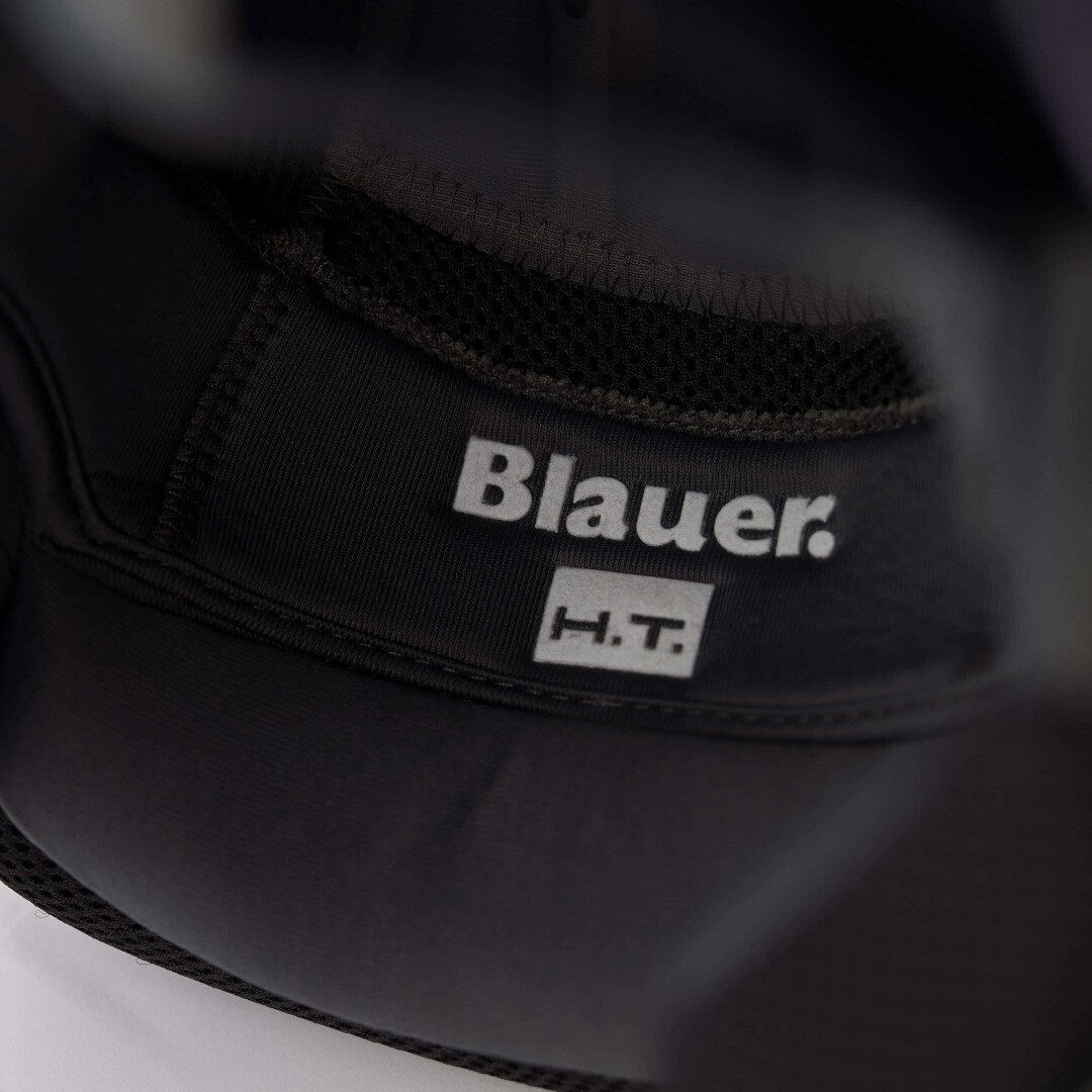 Blauer Motorradhelm BET HT Jethelm, integriertes Sonnenvisier