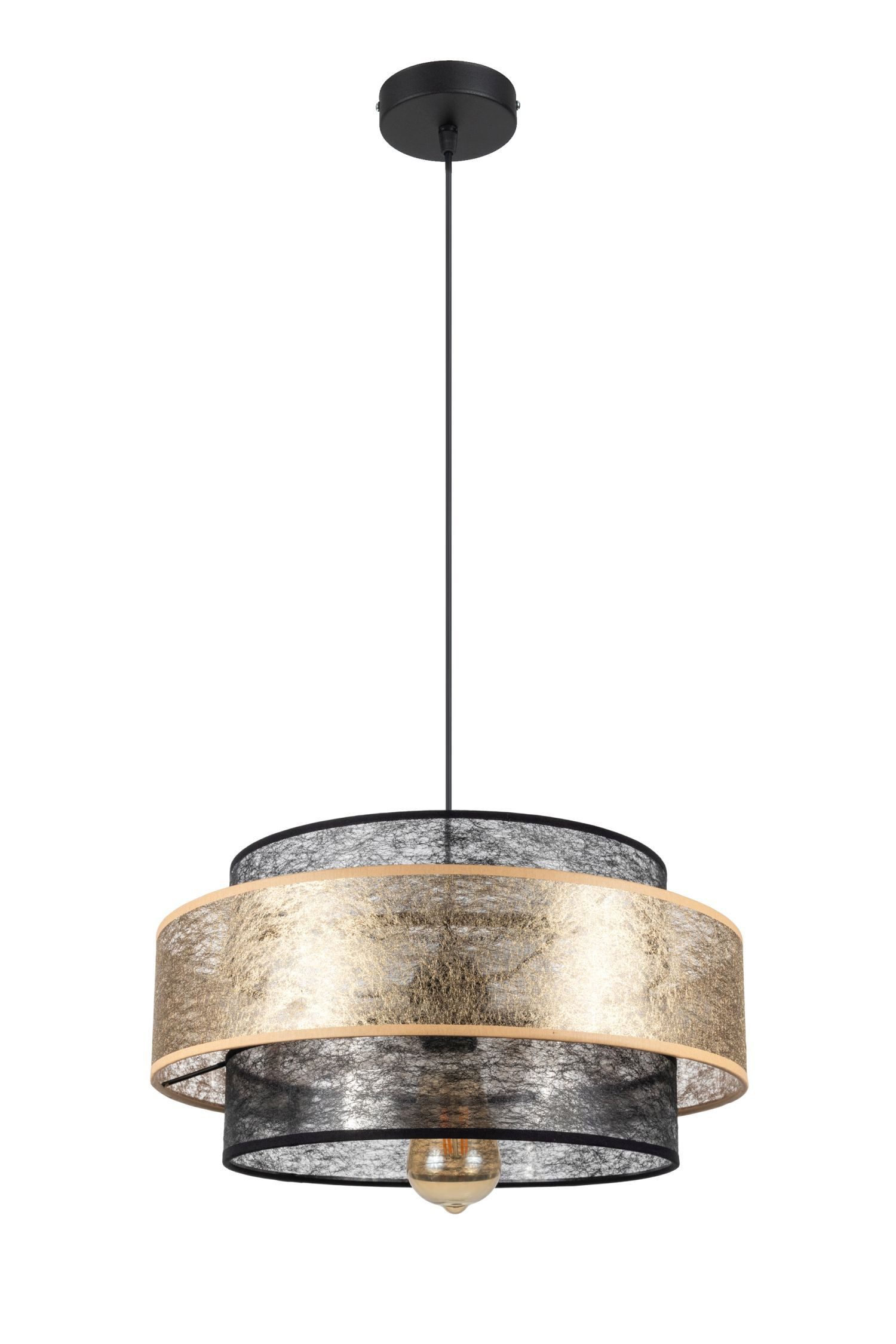 Licht-Erlebnisse Pendelleuchte AIGLIN, ohne Leuchtmittel, Stoff Metall H: m günstig online kaufen