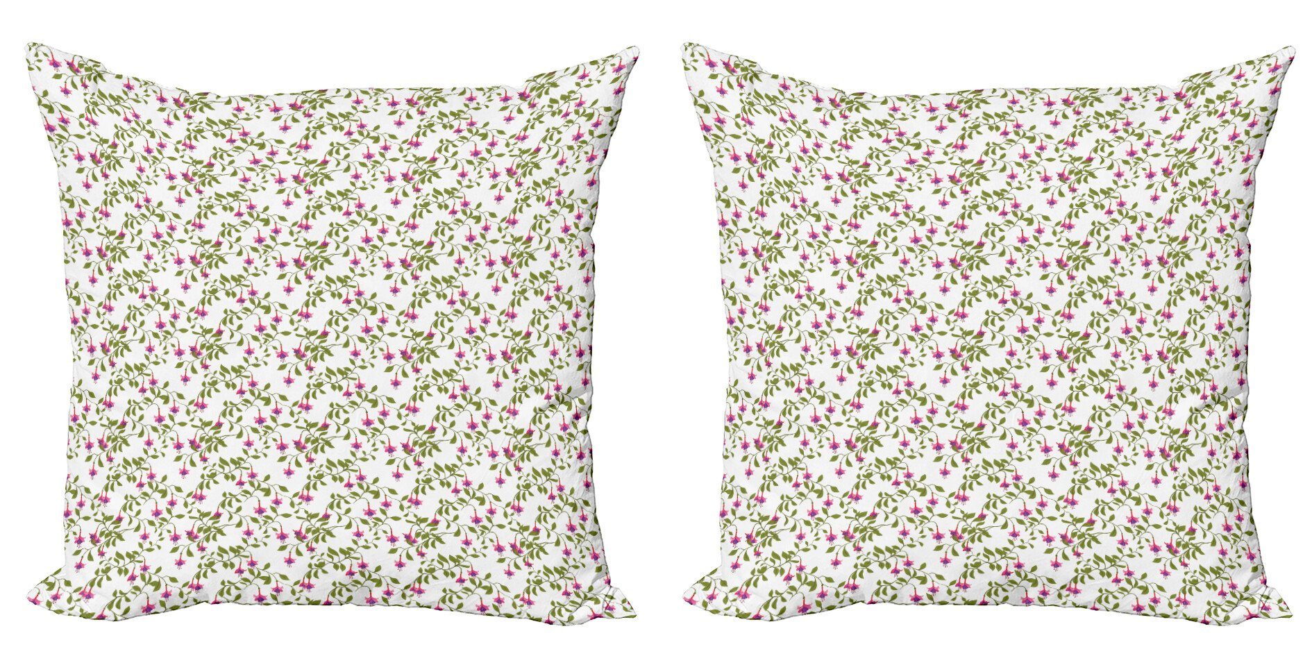 Kissenbezüge Modern Accent Doppelseitiger Digitaldruck, Abakuhaus (2 Stück), Blume Fuchsia Blume in der Blüte