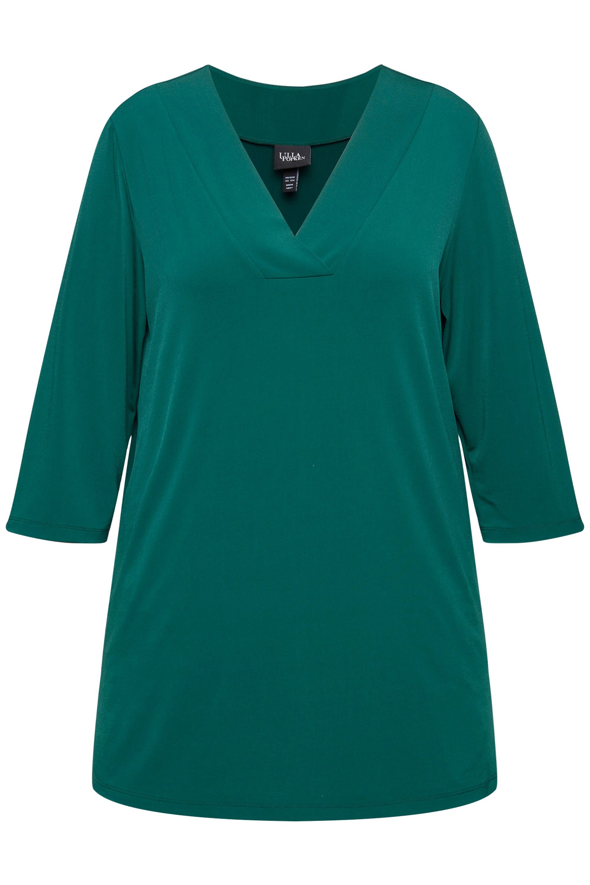 Ulla Popken Longshirt Longshirt A-Linie V-Ausschnitt günstig online kaufen