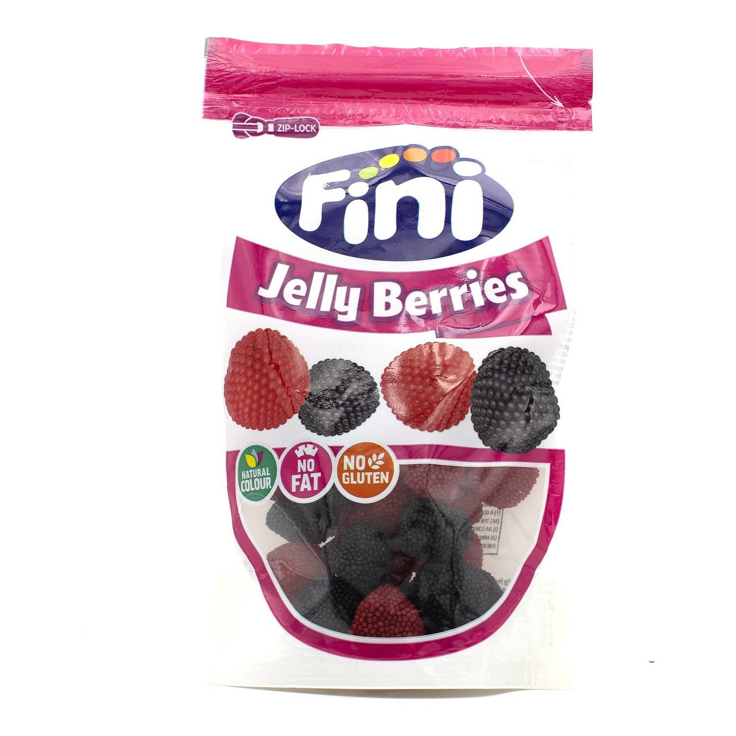 Fini Süßigkeit, 1 x 165 g, Fini Jelly Berries – Fruchtgummi Himbeere & Brombeere