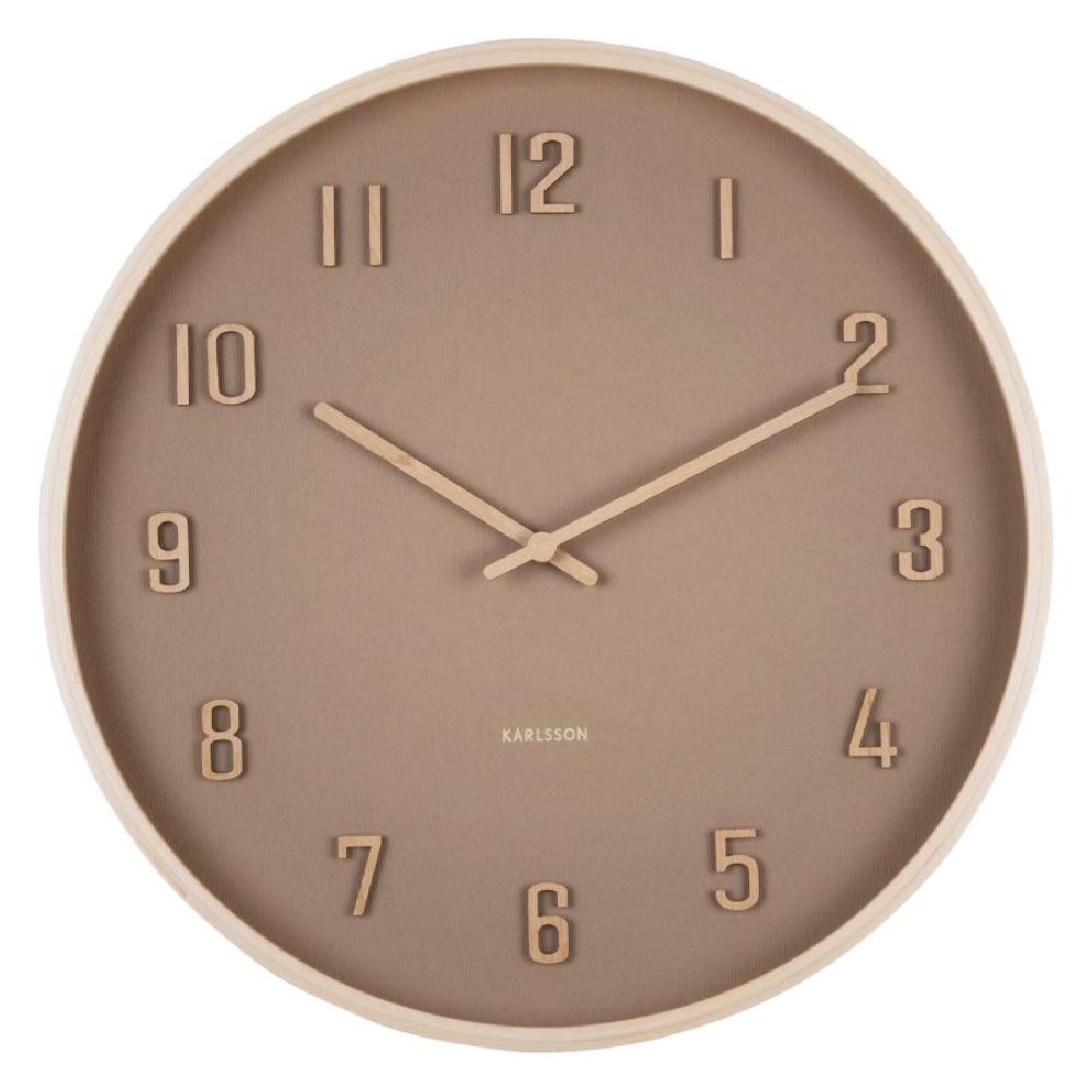 Karlsson Uhr Wanduhr Nervadura Rund Holz Braun (40cm)