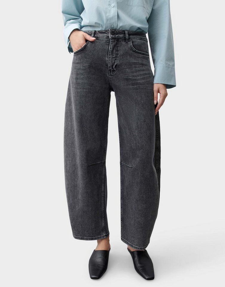 OPUS PANTS Relax-fit-Jeans Mari vega aus robustem Denim Ovale Beinform mit elastischem Griff und leichten Used-Effekten