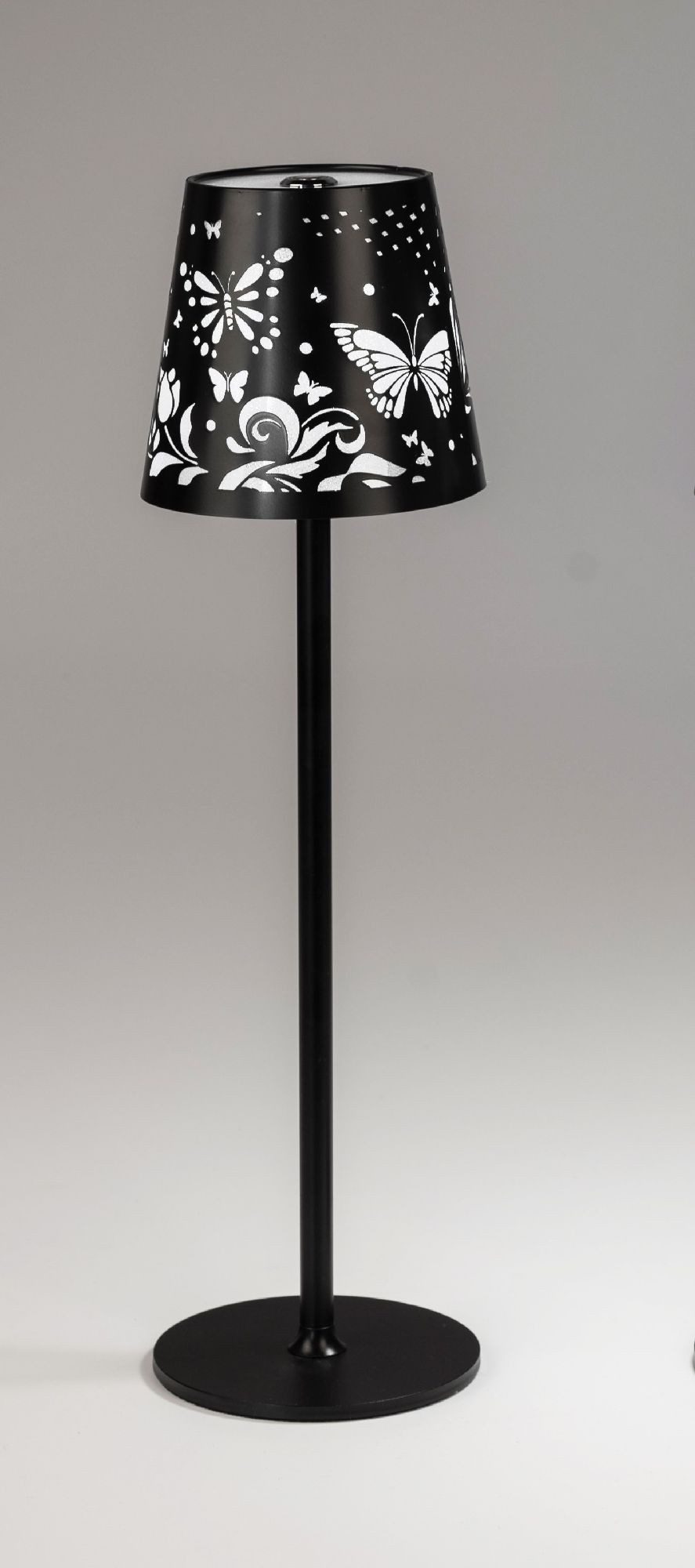 formano Nachttischlampe LED Lampe, USB, Schwarz, Motiv: Schmetterlinge