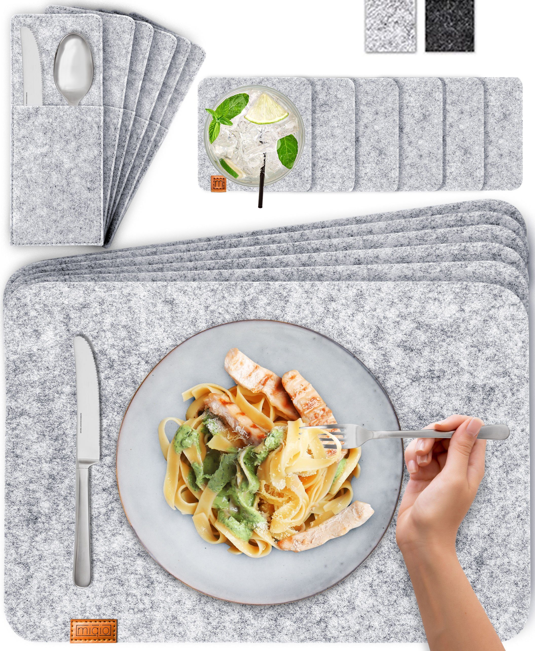 Weldomcor Tischsets 4er Set Rund Gewebte Platzsets Untersetzern