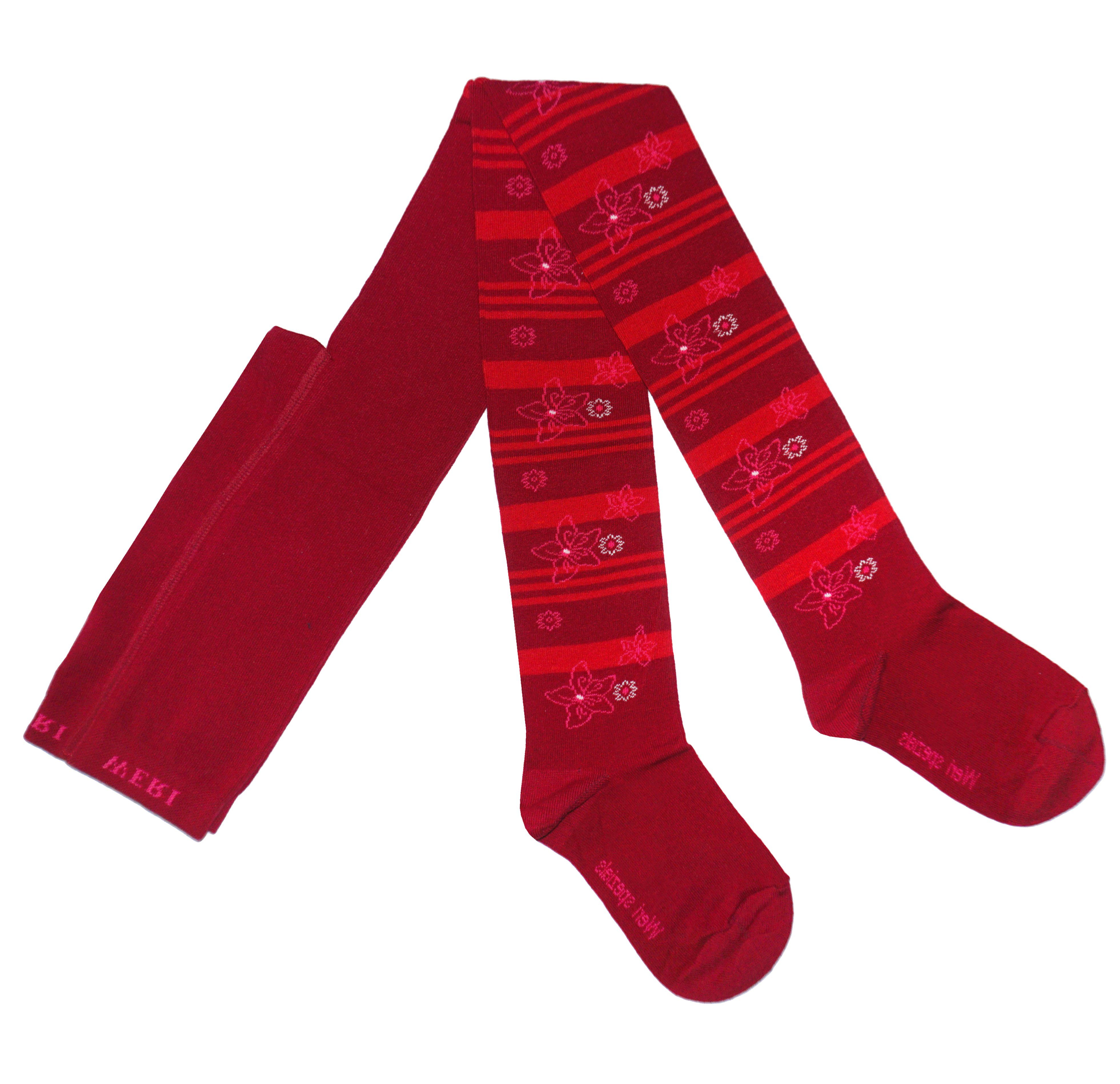 WERI SPEZIALS Strumpfhersteller GmbH Strickstrumpfhose Kinderstrumpfhosen für Mädchen >>Frangipani<< aus Baumwolle