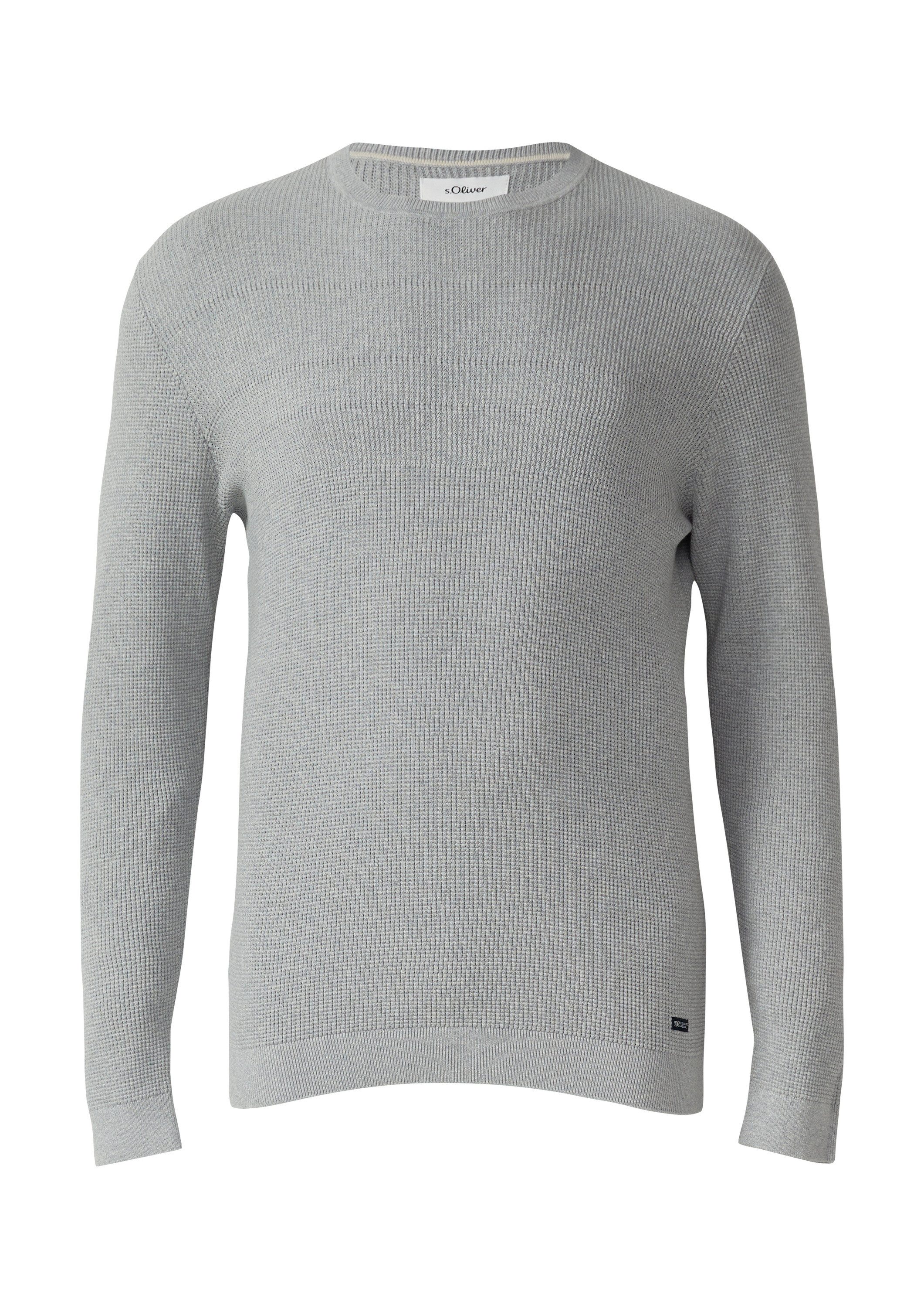 s.Oliver Longpullover Strickpullover Strukturmix-Pullover aus reiner günstig online kaufen