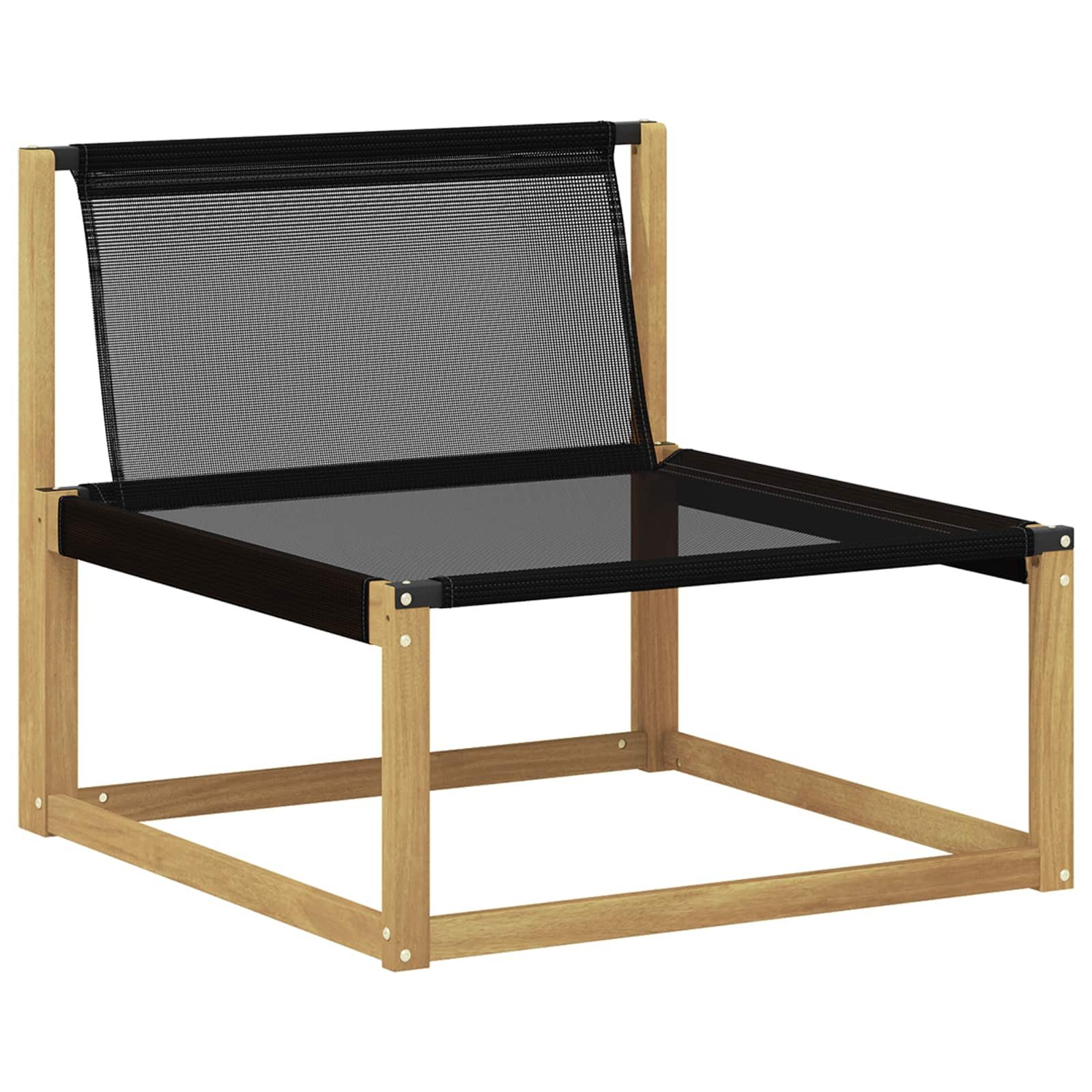 vidaXL Sofaelement Outdoor Mittelsofa Massives nholz und Textilene Weiß