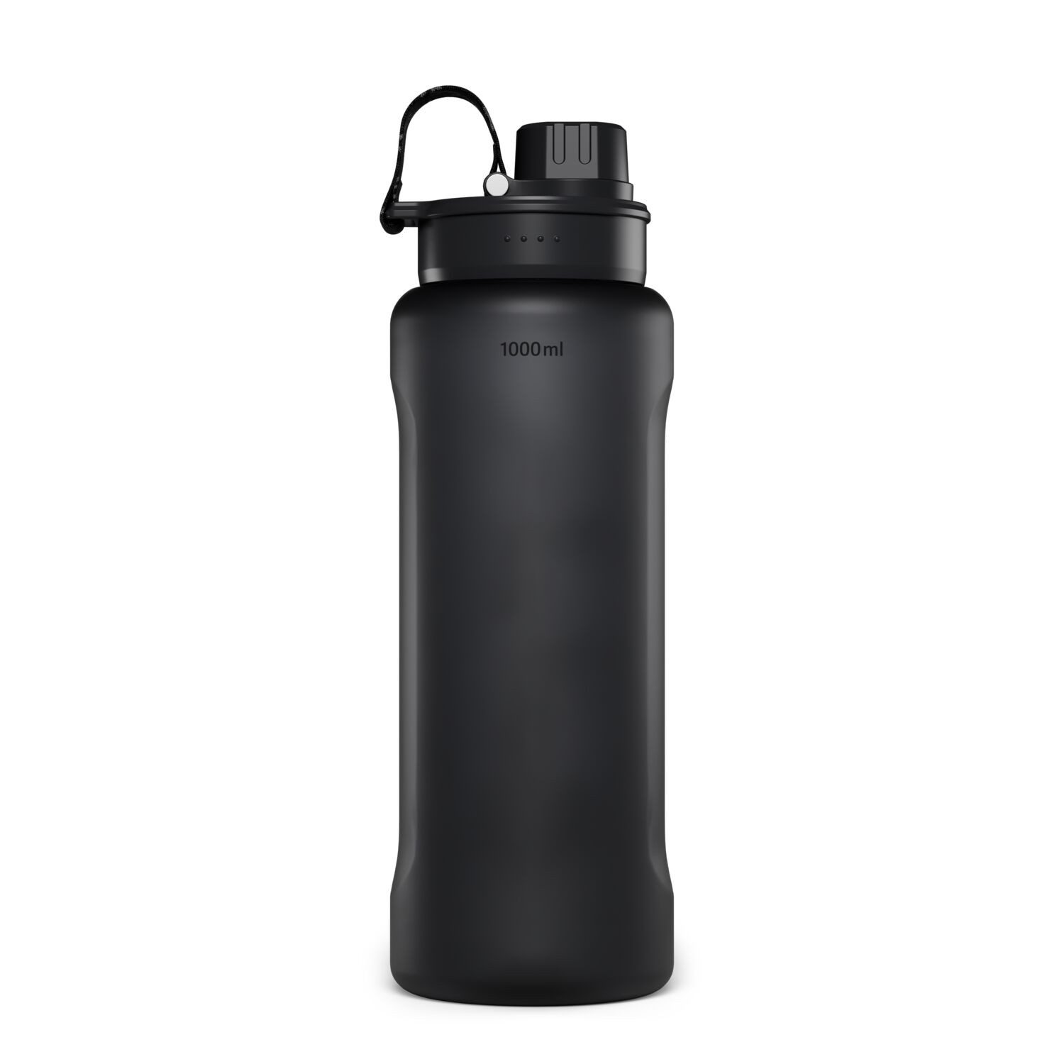 Satch Trinkflasche XL Kunststoff Trinkflasche Schwarz, 1 Liter, BPA-frei, spülmaschinengeeignet bis 65°C