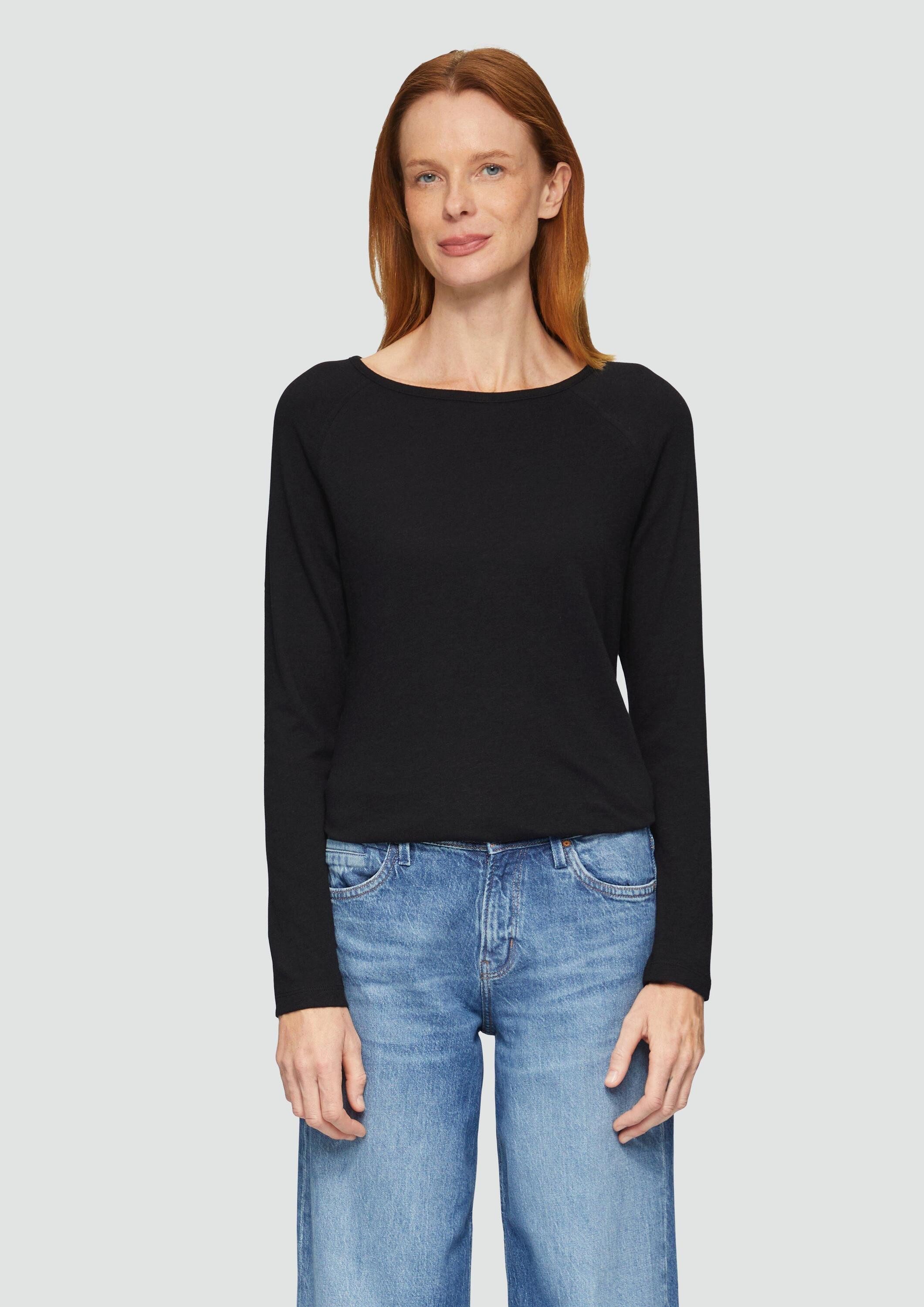 s.Oliver Langarmshirt T-Shirt Langarmshirt mit Flammgarnstruktur und Raglan günstig online kaufen