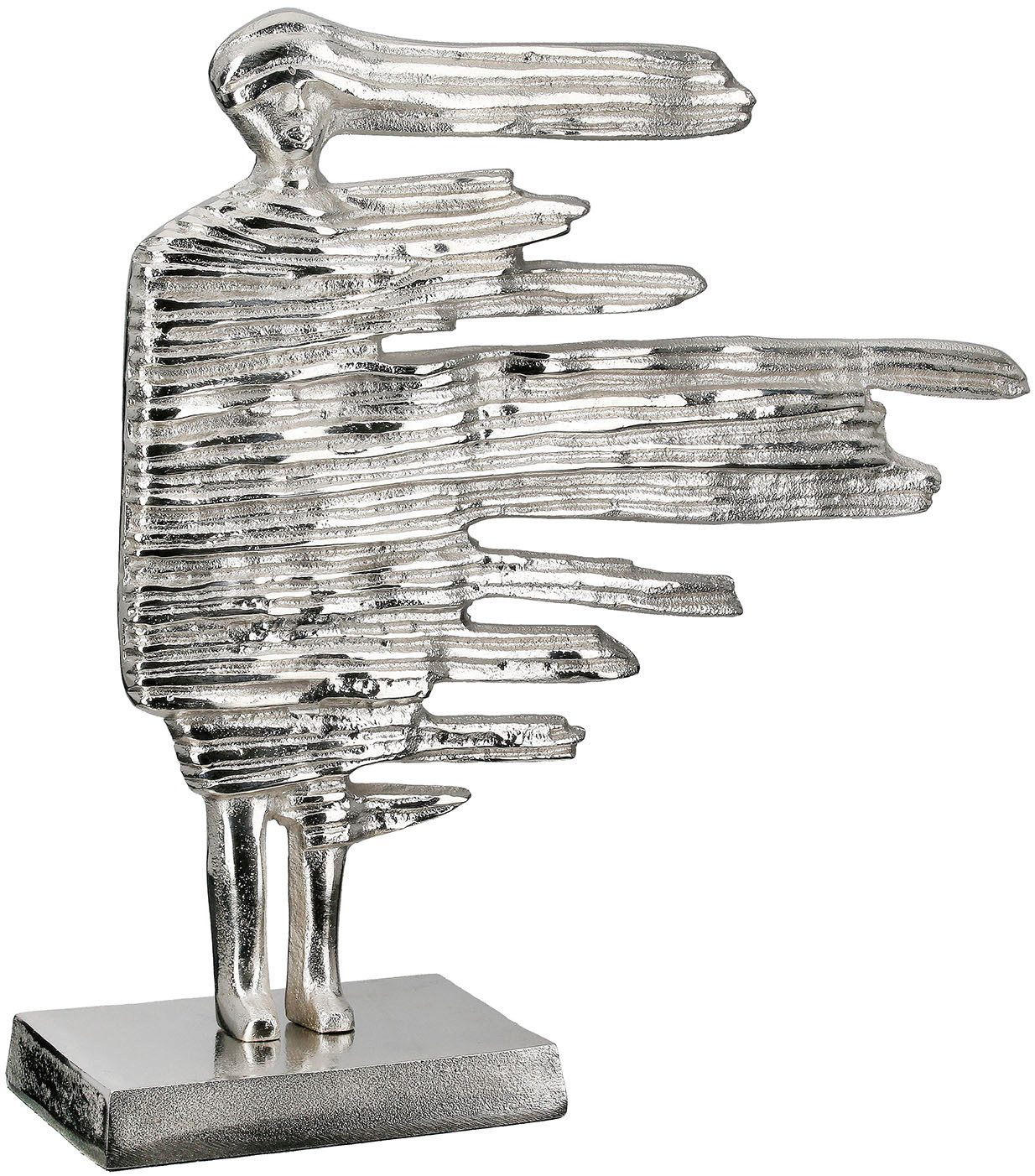 GILDE Dekofigur Skulptur Verwehung silberfarben H. 38 cm (1 St)
