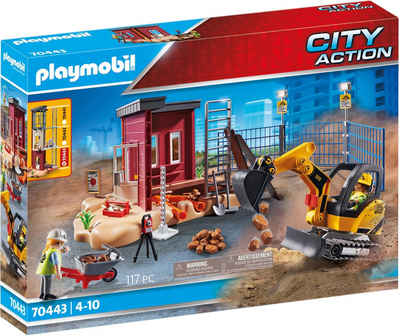 Playmobil® Konstruktions-Spielset »Minibagger mit Bauteil (70443), City Action«, (117 St), Made in Germany