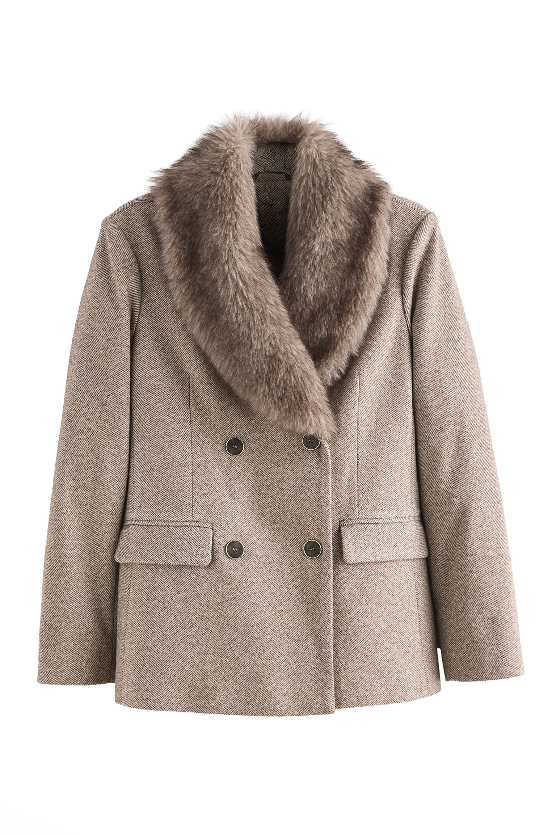 LIPSY Jackenblazer Lipsy Blazer mit Kunstfellkragen (1-tlg)