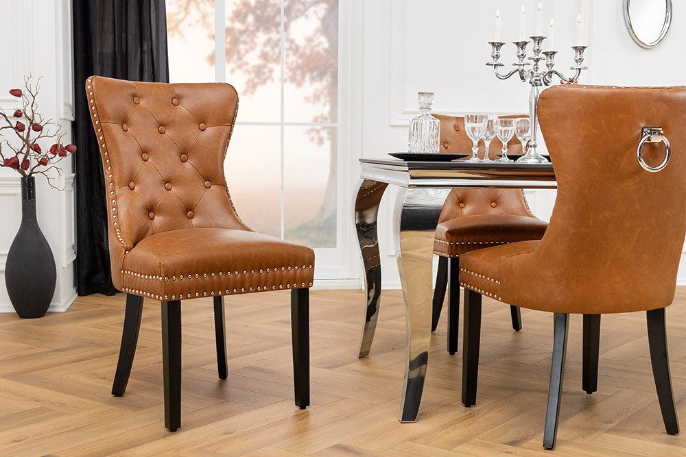riess-ambiente Esszimmerstuhl CASTLE braun / schwarz günstig online kaufen