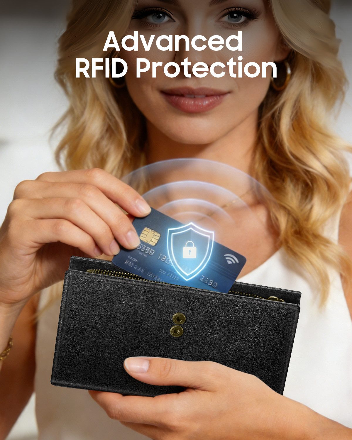 Fintie Geldbörse Damen Herren Reisepassetui Kreditkartenetui mit Münzfach & RFID Schutz, Ausweisfenster und SIM-Kartenfächern für Damen, Herren, Mädchen Jungen – Bild 4 von 5