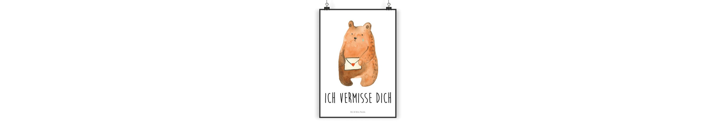 Mr. & Mrs. Panda Poster »LiebesbriefBär Weiß Liebeskummer, Teddy
