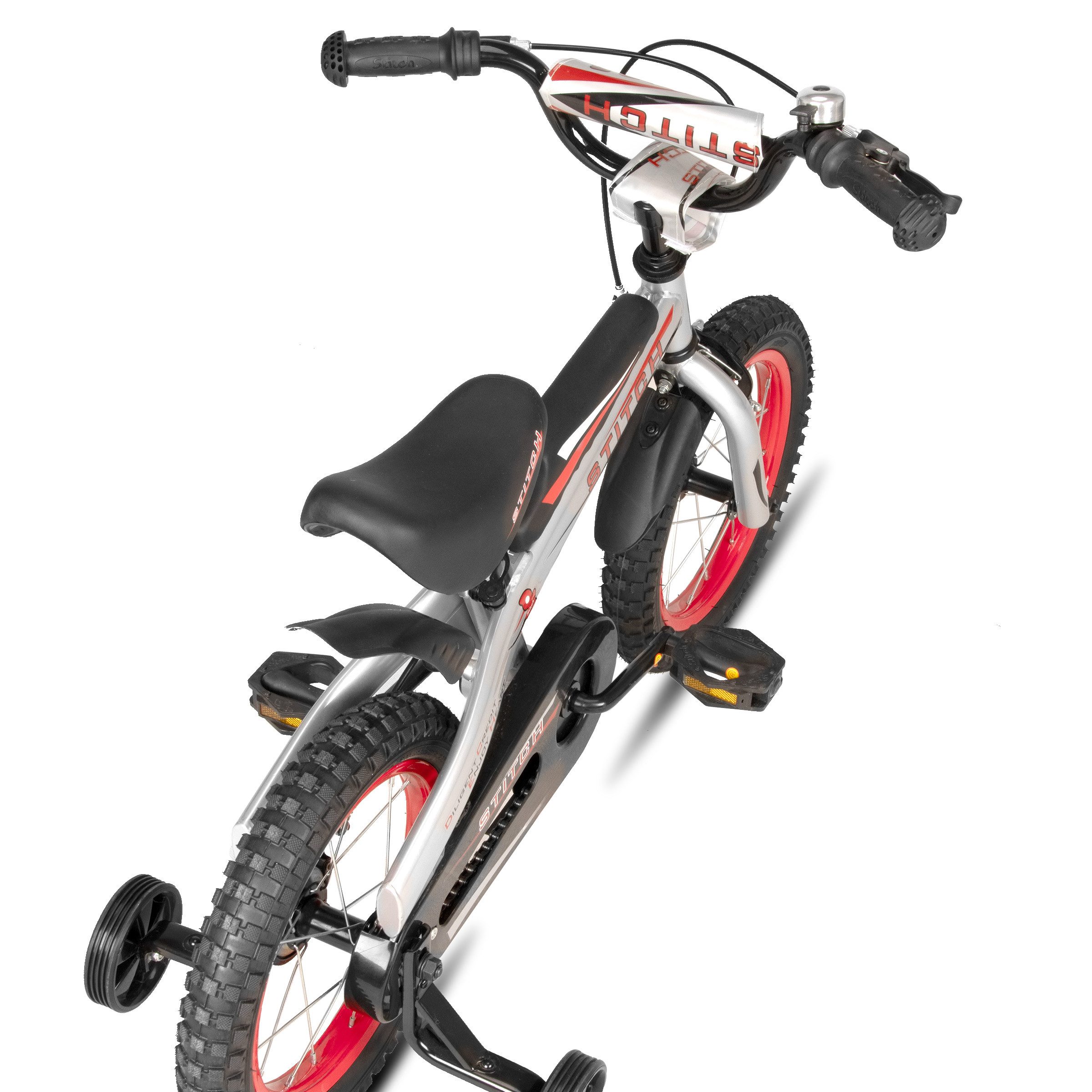 JOYSTAR Kinderfahrrad Chevalier 12/14/16 Zoll Kinderfahrrad für Jungen ab 3-7 Jahre, mit Stützrädern, Handbremse, Kotflügel,Gekapselte Kettenabdeckung