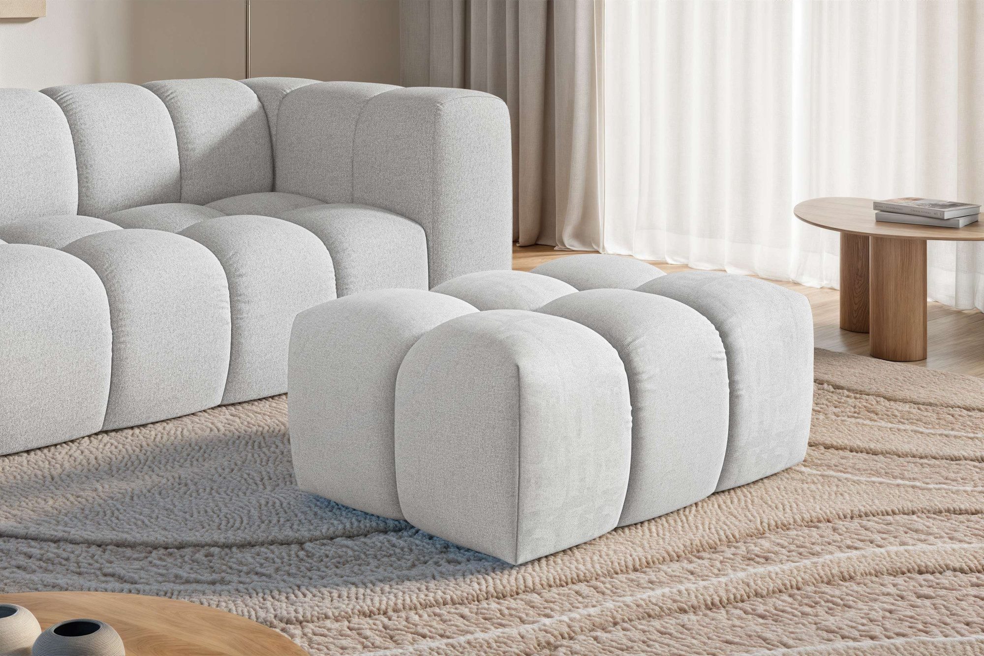 homsy by Ana Johnson Polsterhocker BOUBELLE Sitzhocker mit Steppung, Bubble-Optik, Maße B/T/H: 97/67/42cm, erstklassige Verarbeitung, hoher Sitzkomfort und modernes Design