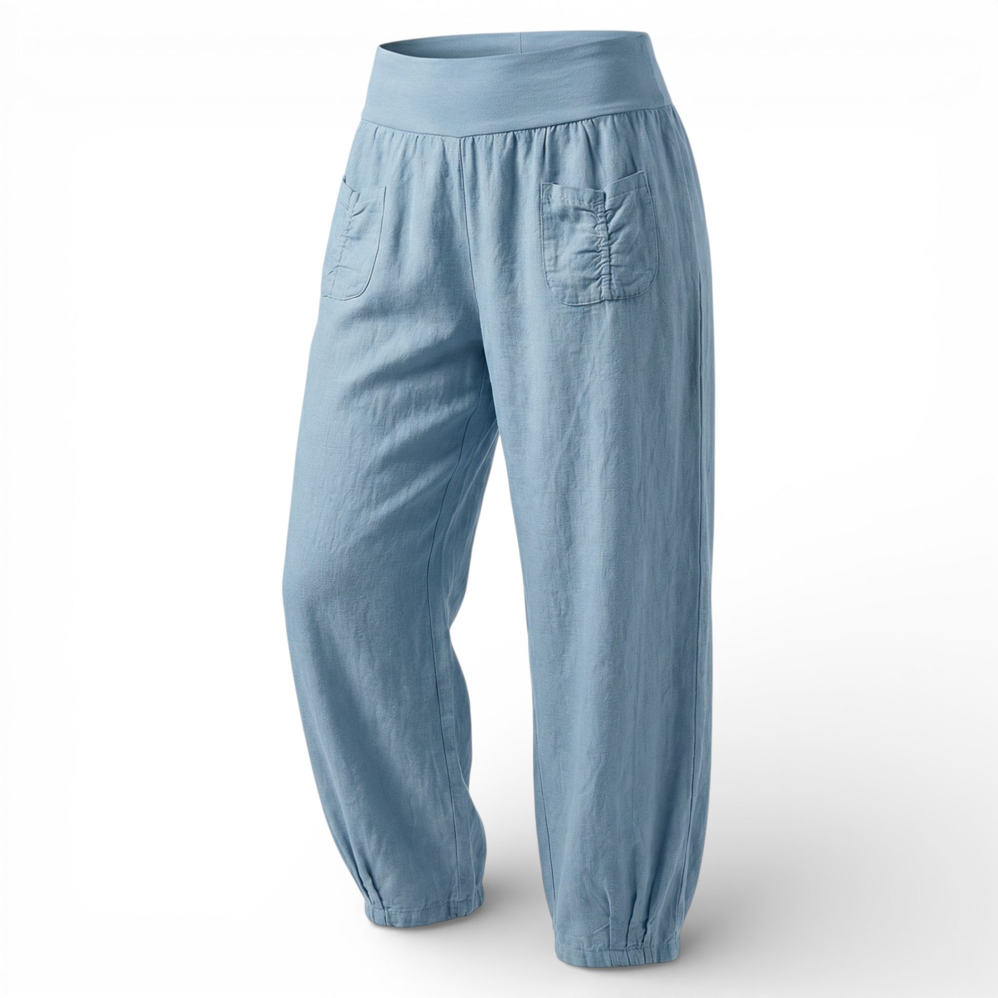 OriginalYou Leinenhose Sommerliche Leinen Pumphose luftig leichte Schlupfhose luftig & leichtes Leinengewebe, elastischer Bund, in Unifarbe