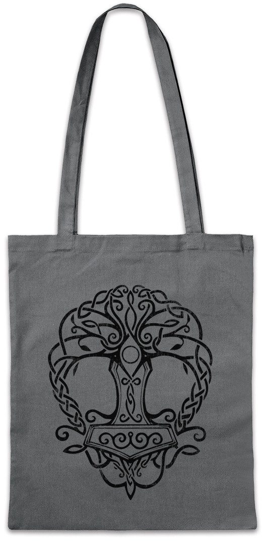 Beuteltasche Yggdrasil Mjölnir Stofftasche Weltenbaum Tree of Life Walhall Walhalla