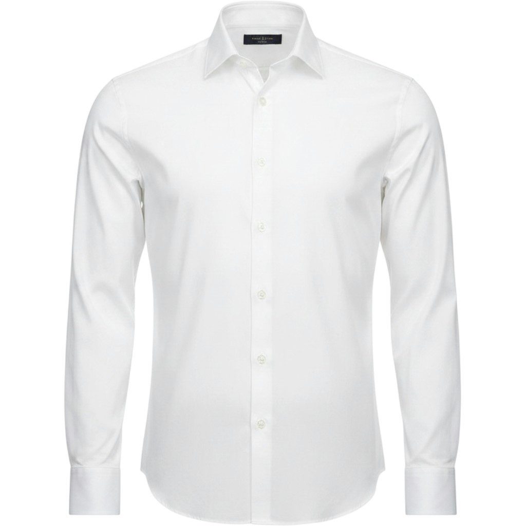 RAMSEY Hemdbluse Weißes Regular Fit Baumwollhemd 100%