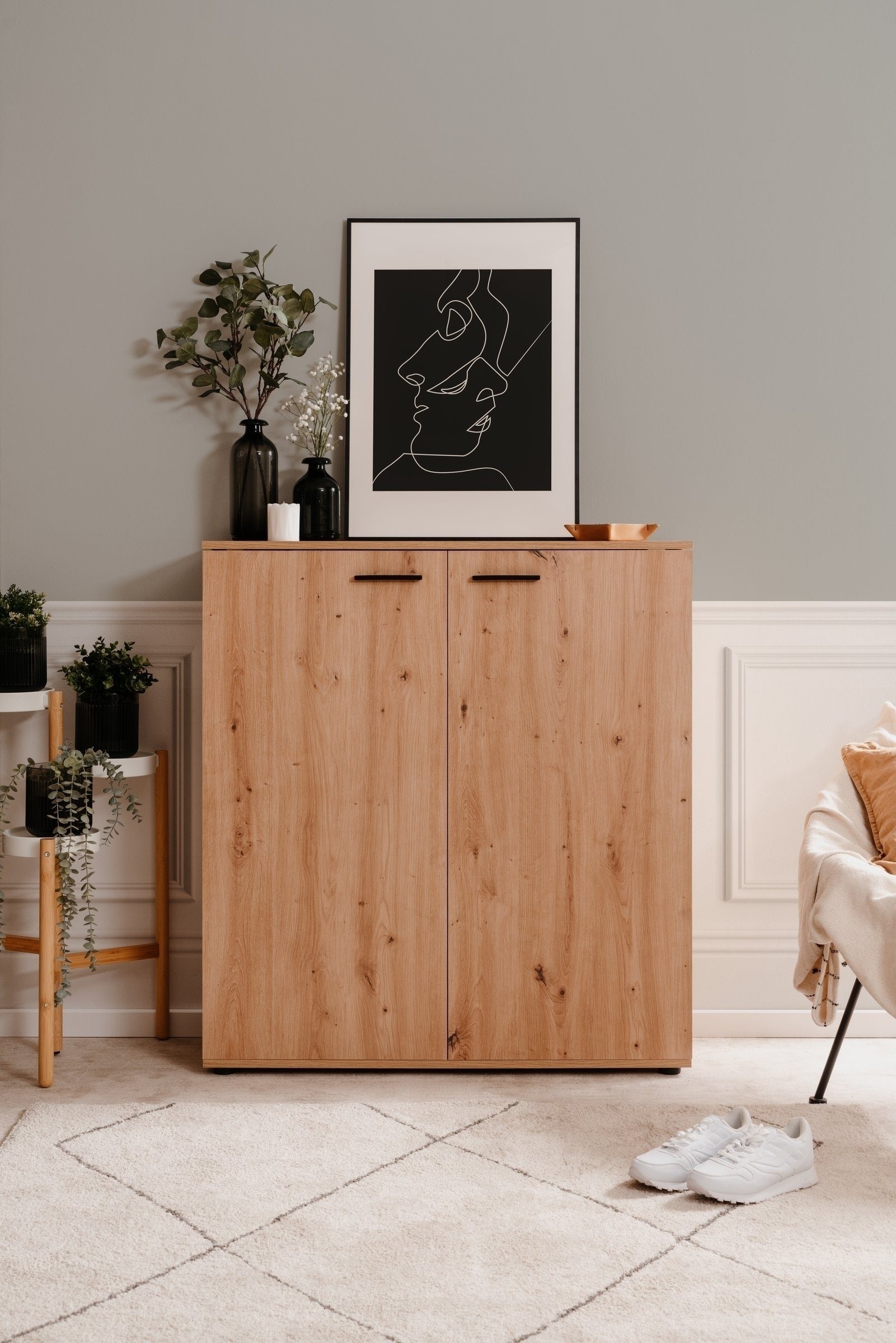 Finori Schuhschrank in Dekor Artisan Oak - 100x110x34cm (BxHxT)