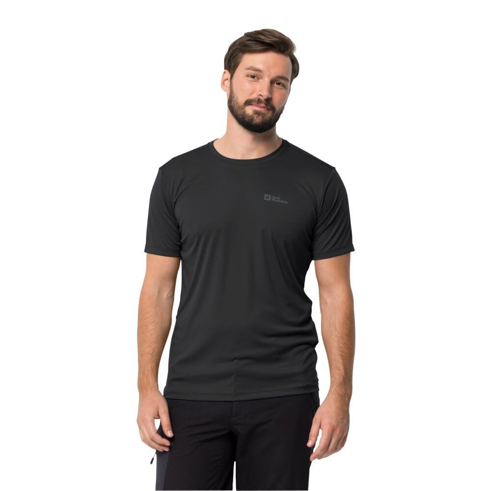 Jack Wolfskin T-Shirt Tech T (leicht, geruchshemmend) schwarz Herren