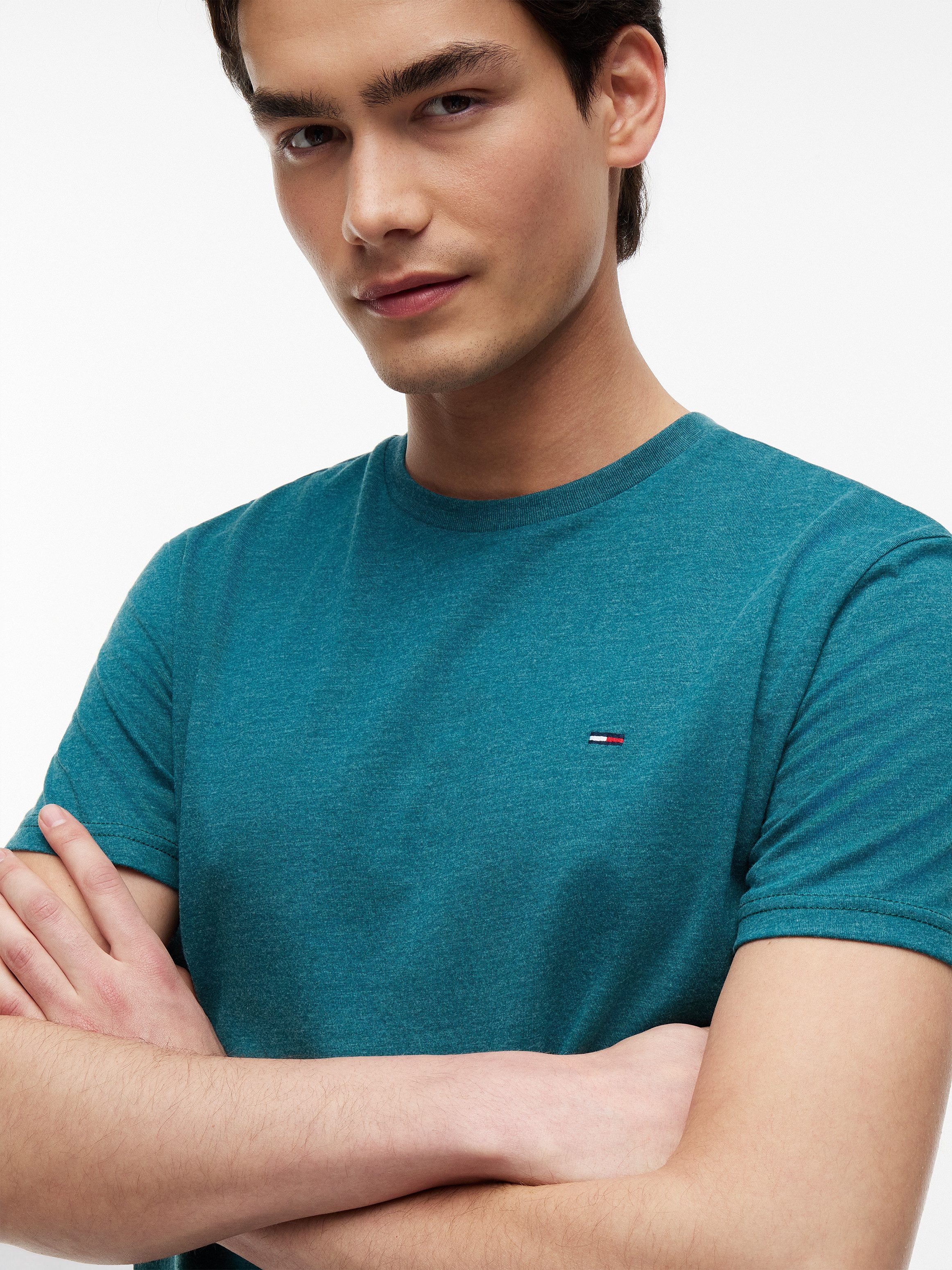 Tommy Jeans T-Shirt TJM XSLIM JASPE HTR TEE EXT Mit Rundhalsausschnitt