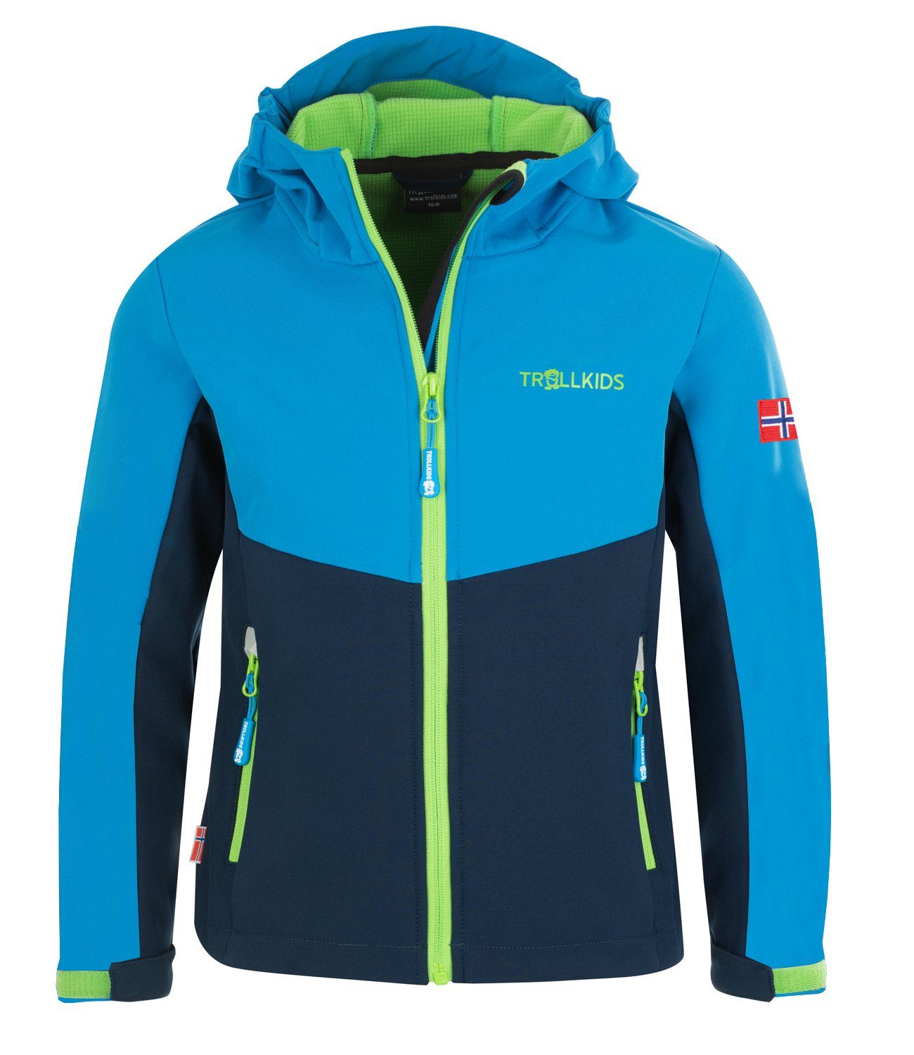 TROLLKIDS Softshelljacke Kristiansand Wasserabweisend Marineblau Grün 