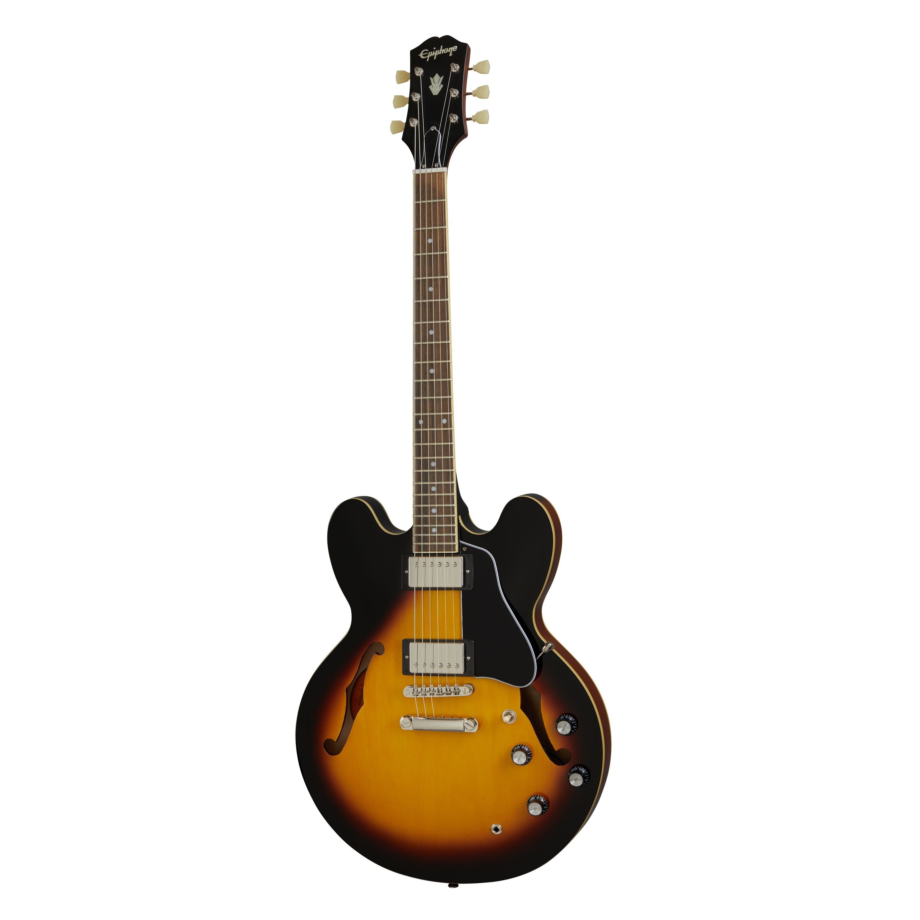 Epiphone Halbakustik-Gitarre, Halb-Akustik Gitarren, Semi Hollow-Modelle, Inspired by Gibson ES-335 Vintage Sunburst - Halbakustik Gitarre