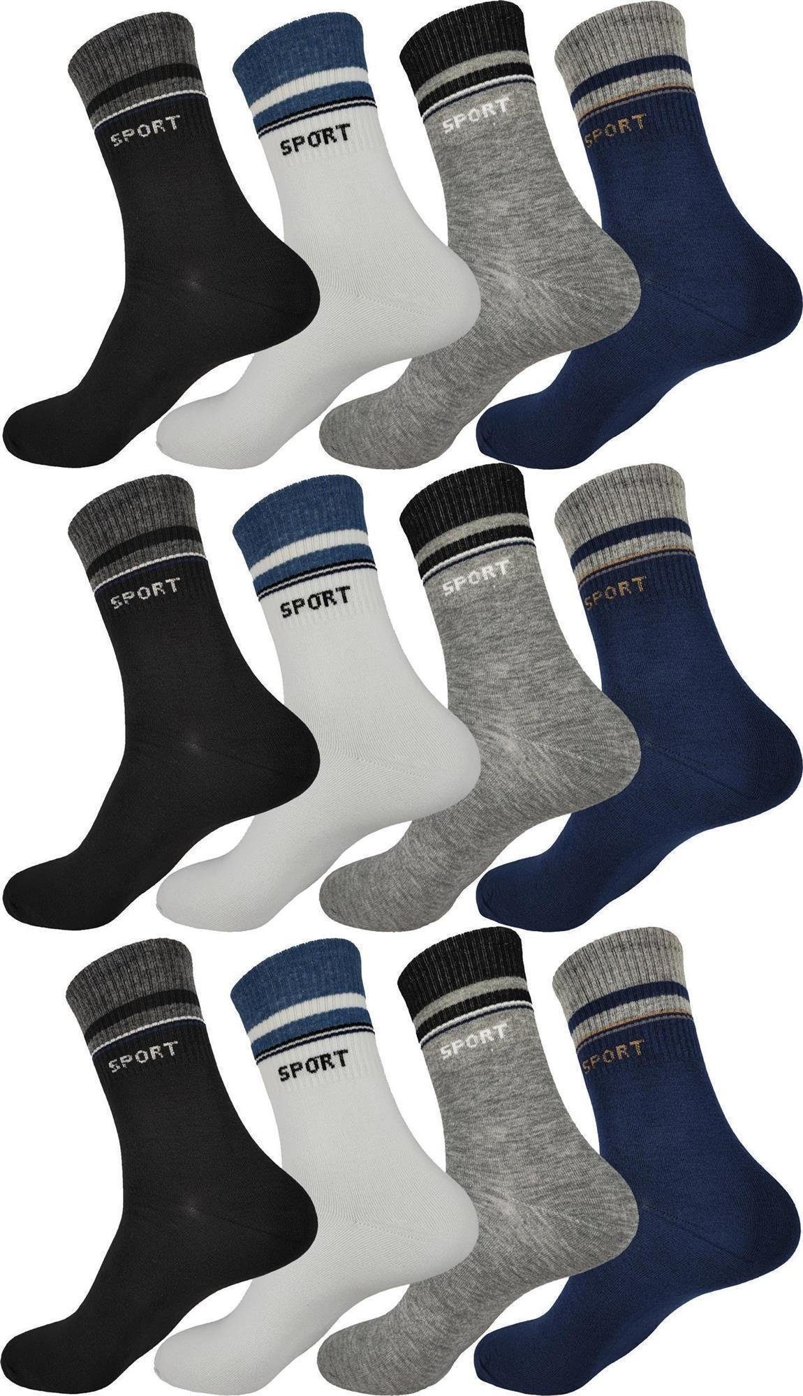 EloModa Basicsocken 12 Paar Herren Socken Muster klassischer Form Freizeit Sport (12-Paar) 12 Paar, Mix15