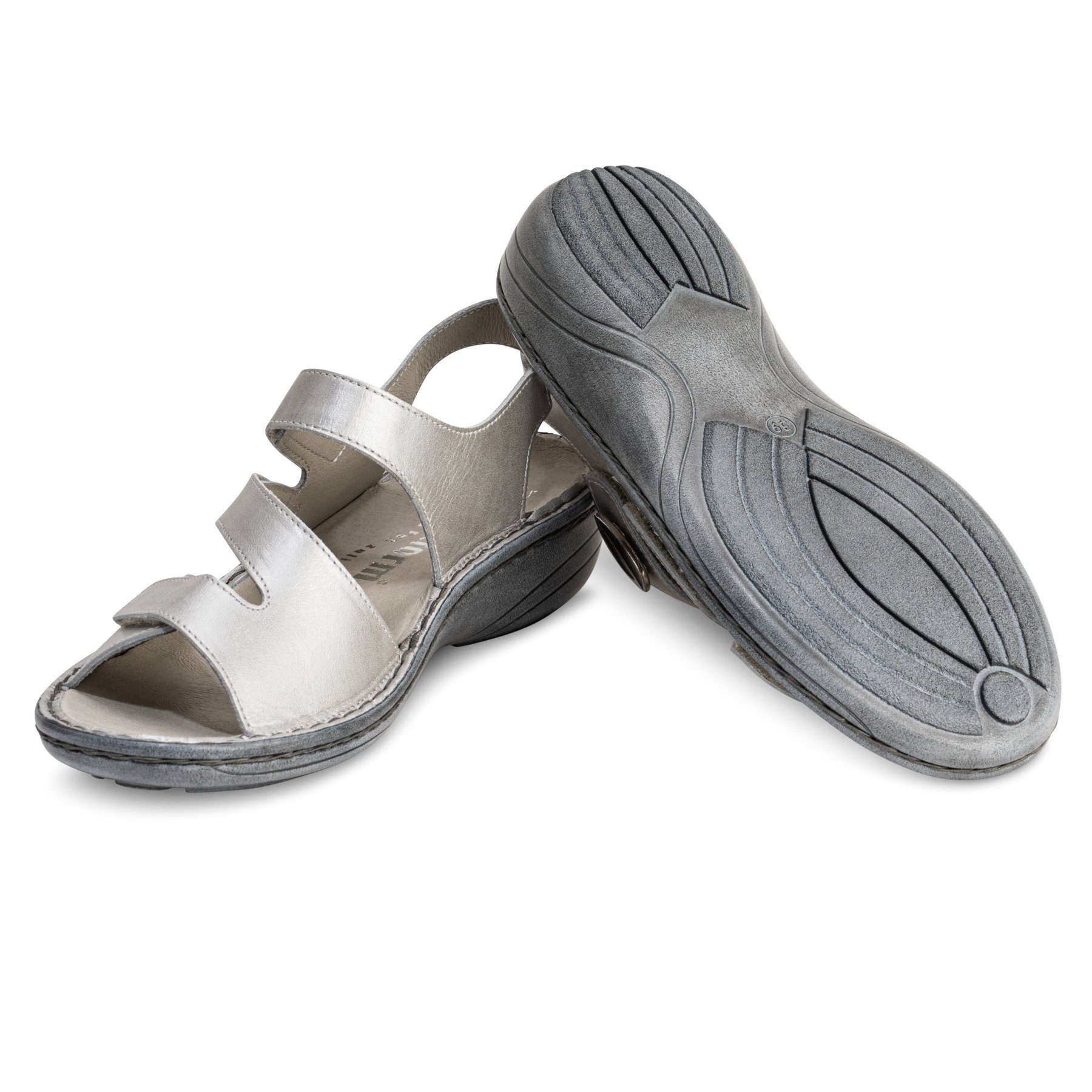 vitaform Damenschuhe Sandale Nappaleder Sandale offwhite/metallic