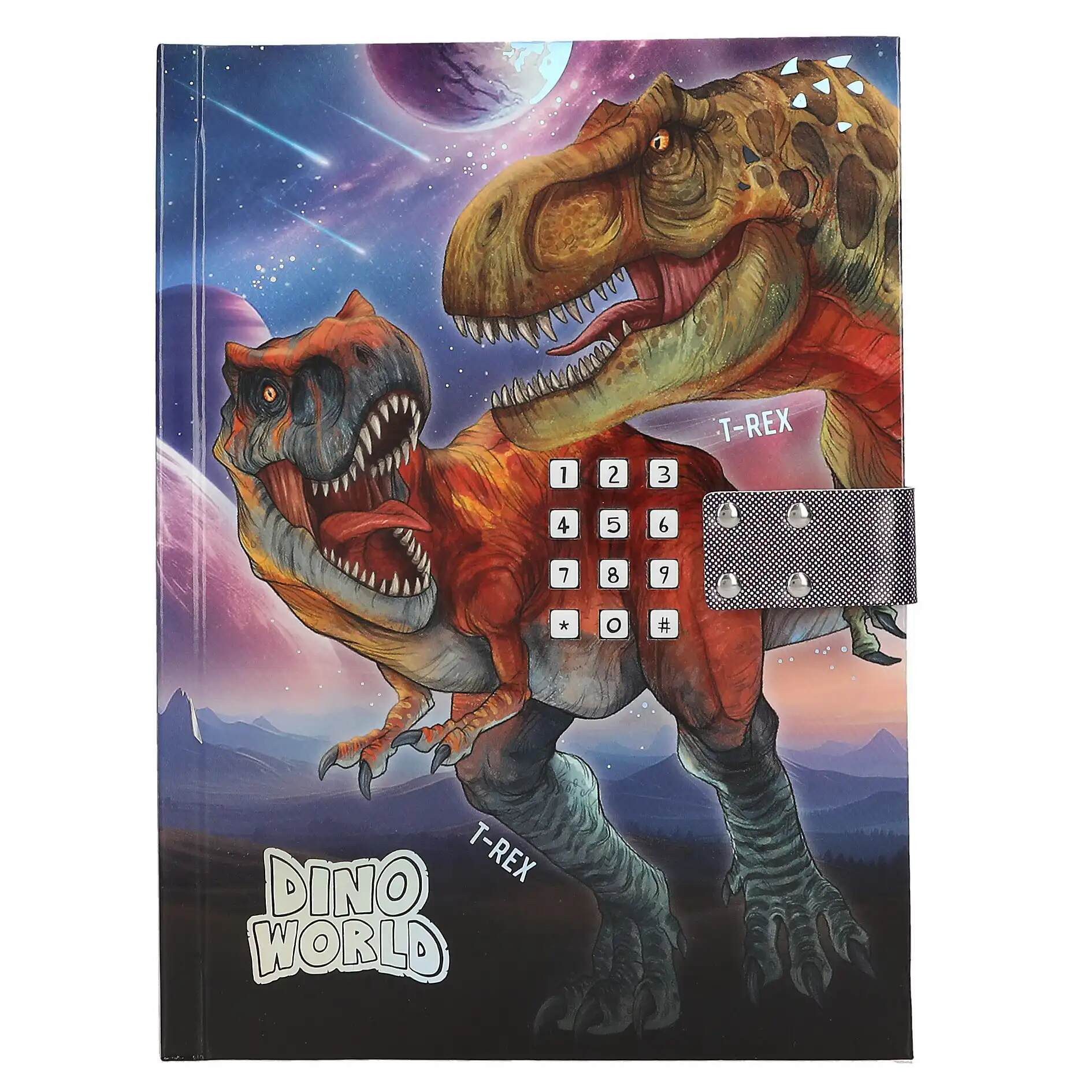 Dino World Stickerbuch Dino World Geheimcode Tagebuch mit Sound