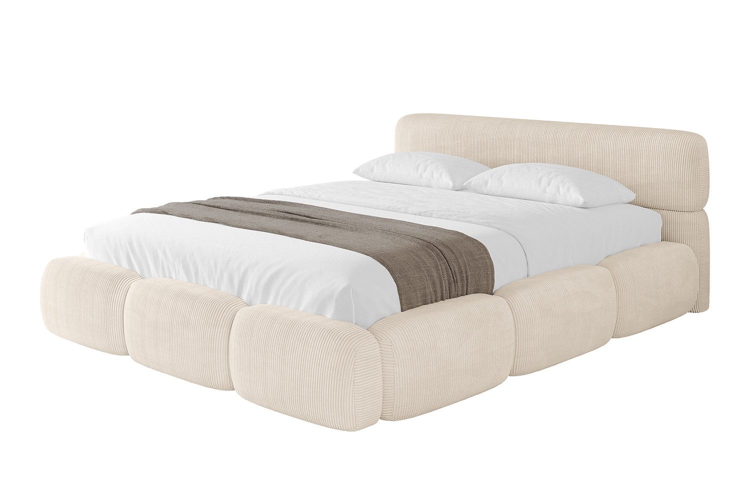 ALTDECOR Polsterbett ELVA-v1 (Polsterbett mit Bettkasten und Lattenrost, Boxbett mit Matratze), Doppelbett mit Stauraum, Bett mit Kopfteil