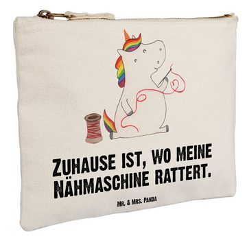 Mr. & Mrs. Panda Kosmetiktasche Grösse XL Große Einhorn Näherin - Weiß - Geschenk, Stiftemäppchen, Sc (1-tlg), Vielseitig nutzbar