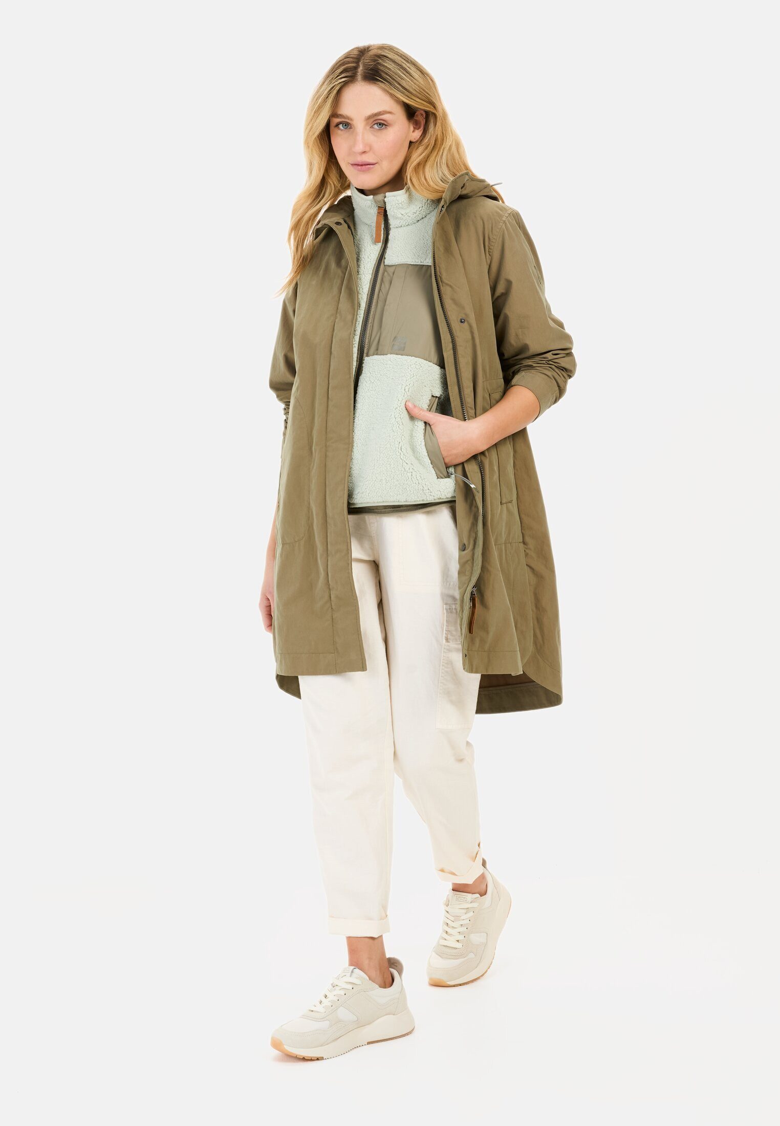 camel active Parka mit verstellbarer Taille Langarm (1-St)