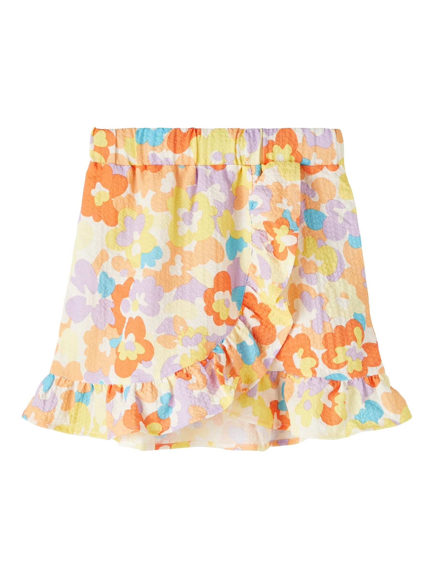 Name It Sommerrock Knielanger Blumen Chiffon mit für Mädchen NKFHIMLA SKIRT