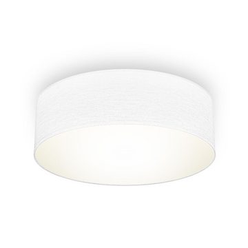 B.K.Licht Deckenleuchte Deckenlampe Stoff Farbwechsler E27 Ø30cm Weiß - BKL1214, ohne Leuchtmittel, Extra-Warmweiß, Farbwechsler, Kaltweiß, Neutralweiß, Tageslichtweiß, Warmweiß, 40W Stoffdeckenleuchte Bürolampe Textilschirm 1-Flammig Rund