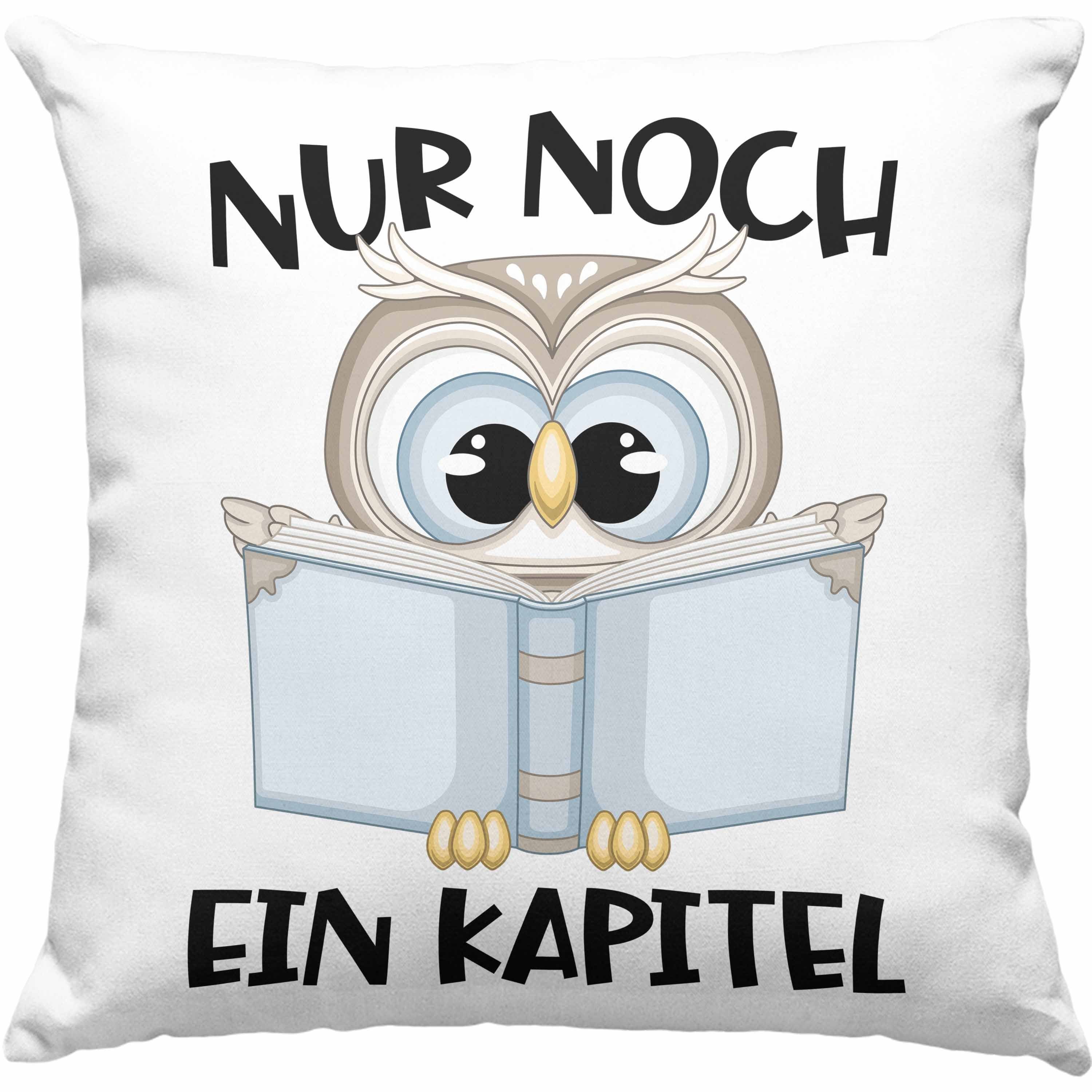 Trendation Dekokissen Trendation - Leseratte Geschenk Kissen Nur Noch Ein Kapitel Bücher Les