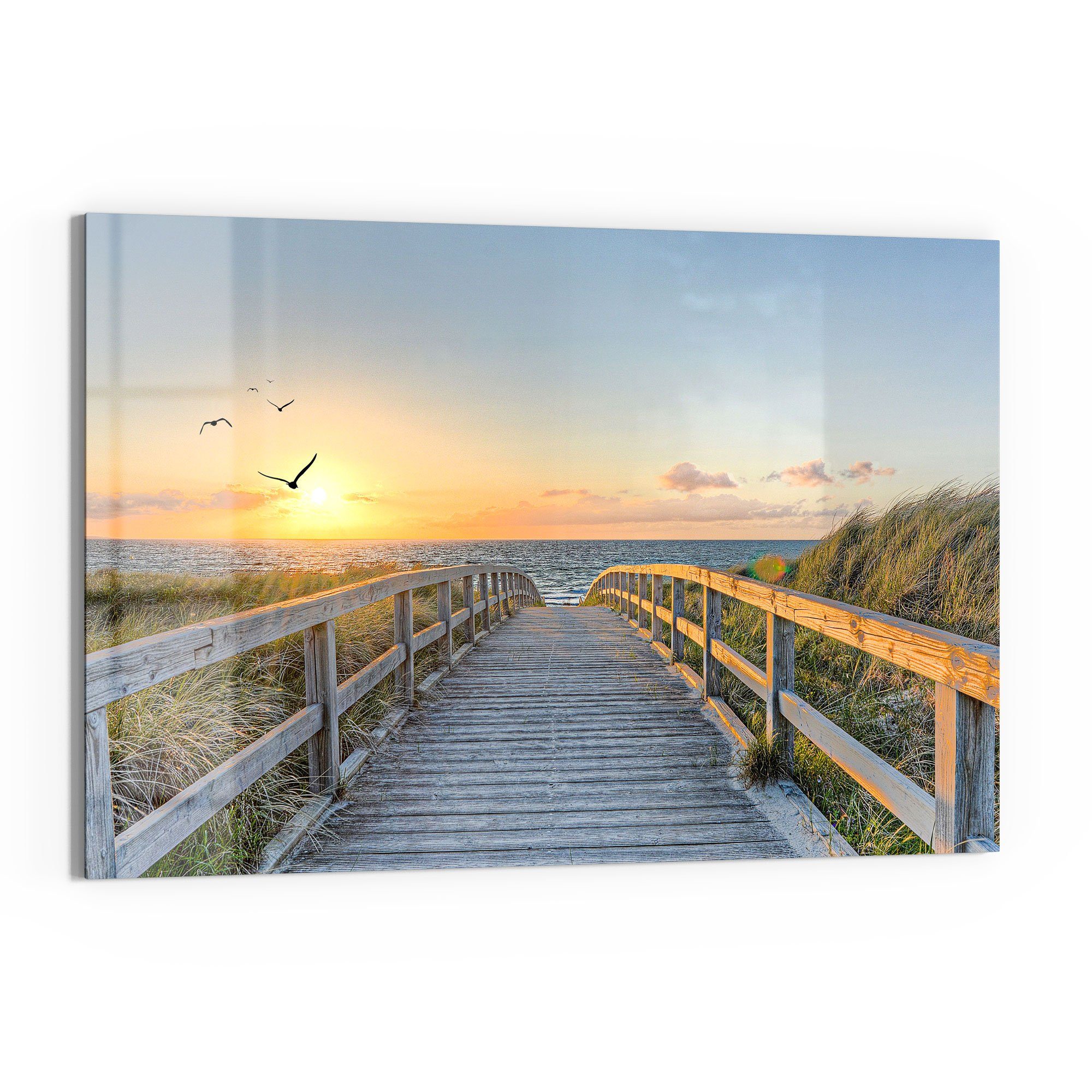 DEQORI Glasbild 'Dünenweg zum Meer', 'Dünenweg günstig online kaufen