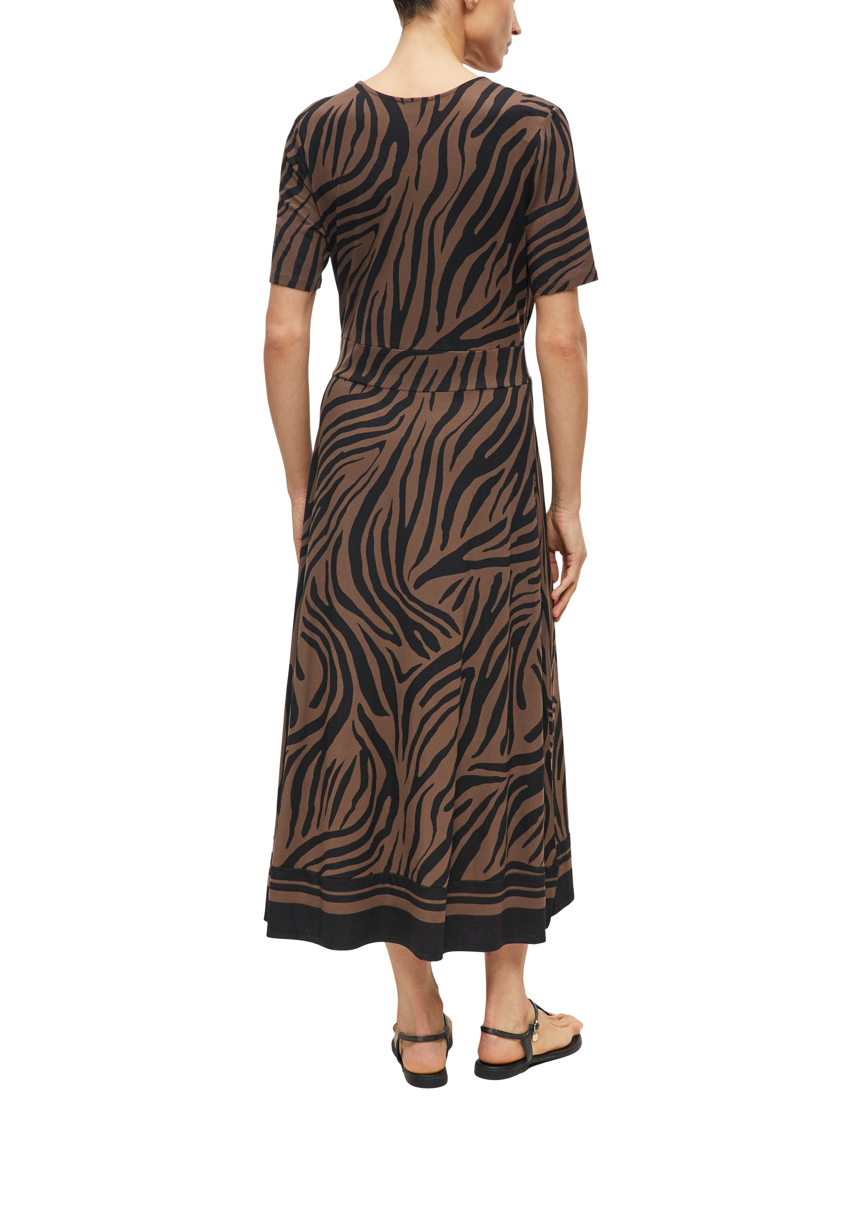 s.Oliver BLACK LABEL Blusenkleid Sommerkleid mit Animal-Print